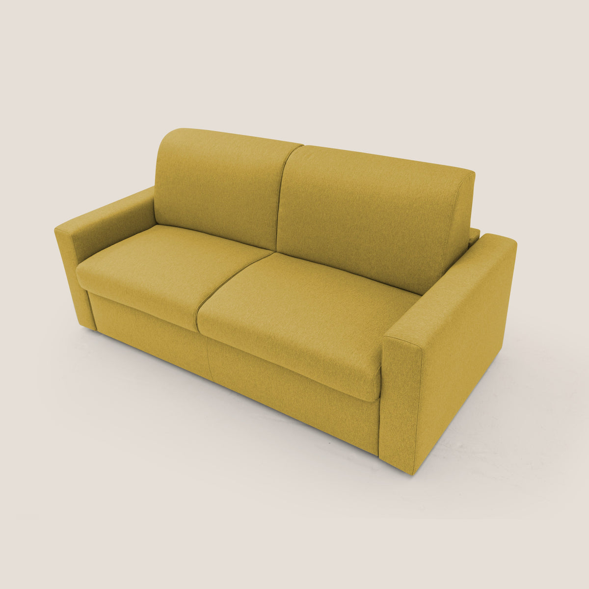 Kansas Divano letto matrimoniale alto 20 cm in tessuto impermeabile misto cotone T13 giallo - divitt.sbs