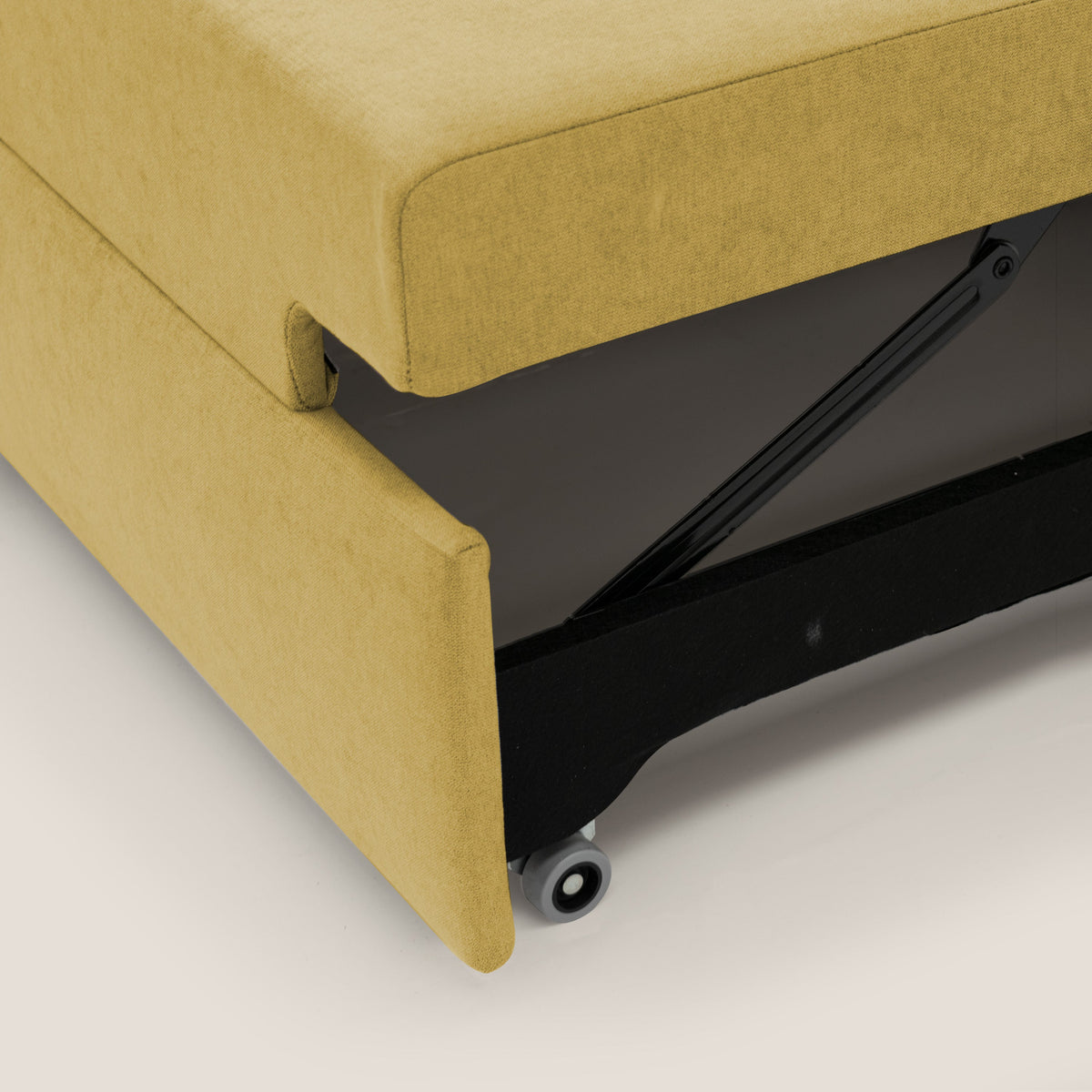 Minerva divano con pouf estraibile poggiapiedi in tessuto morbido impermeabile T02 giallo - divitt.sbs