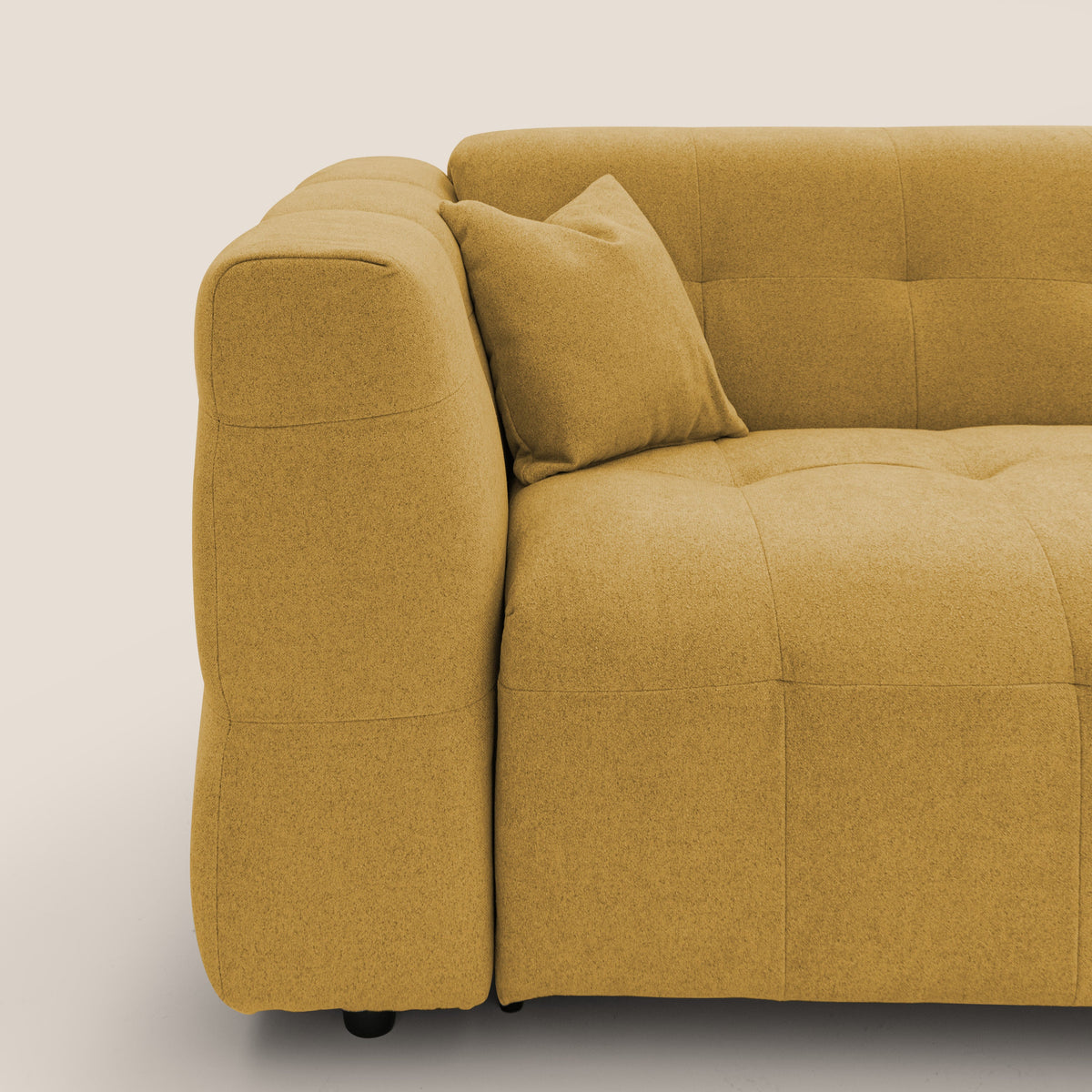 Tender Divano letto matrimoniale dal design innovativo in tessuto bouclet impermeabile T07 giallo - divitt.sbs