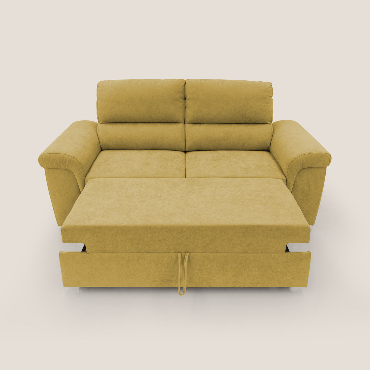 Minerva divano con pouf estraibile poggiapiedi in tessuto morbido impermeabile T02 giallo - divitt.sbs