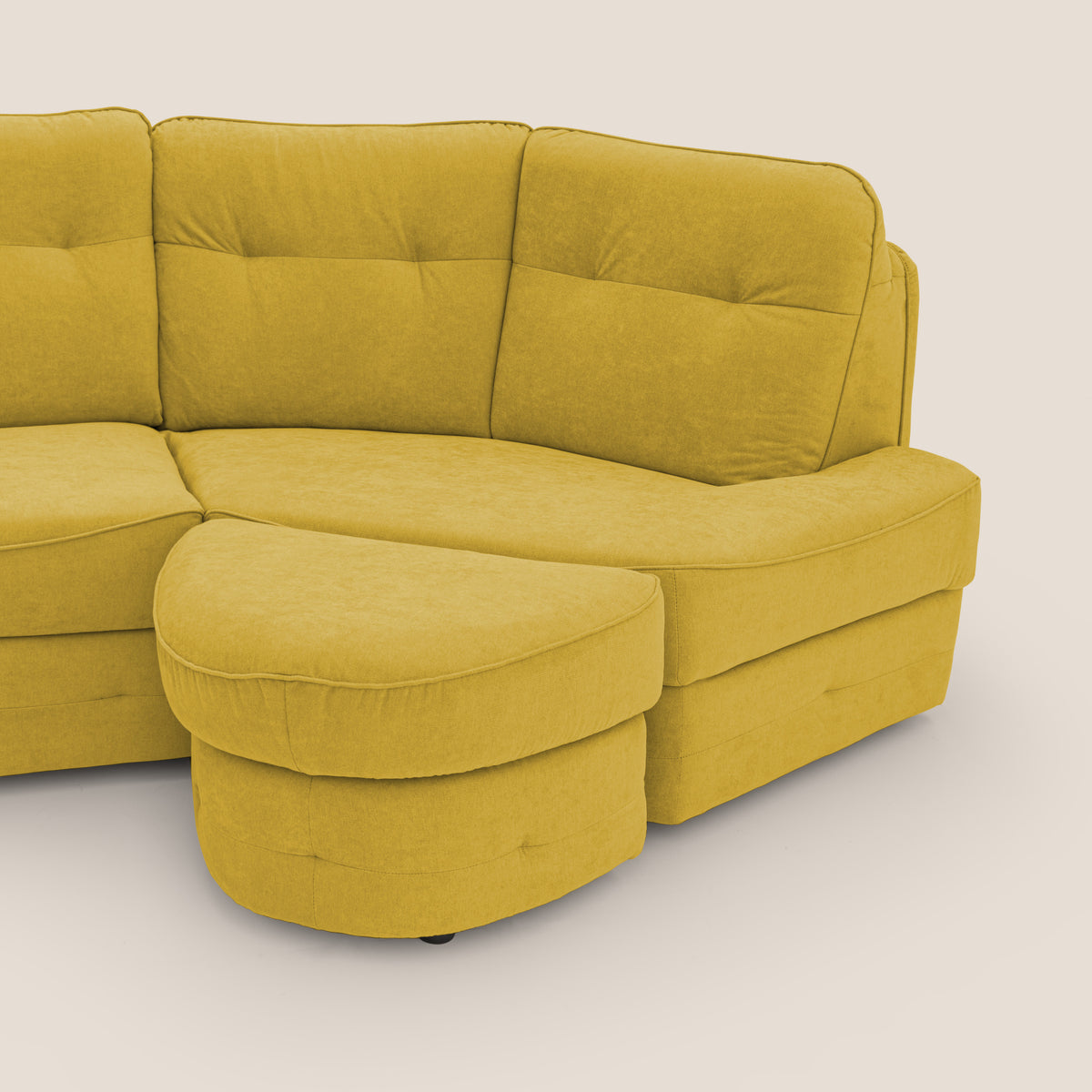 Zeus divano letto angolare con materasso H18 cm pouf mobile in tessuto impermeabile T02 - divitt.sbs