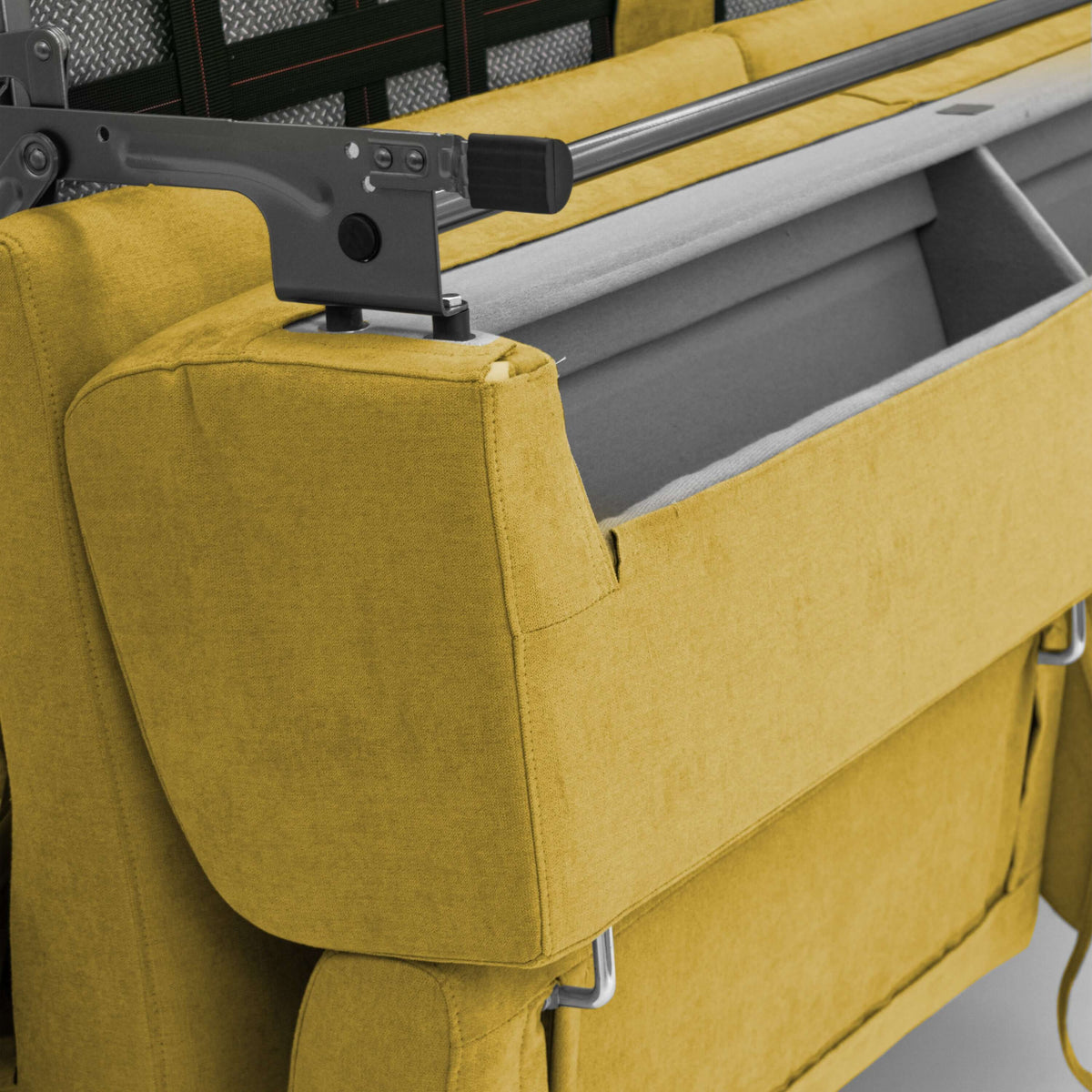 Bjorn divano letto sfoderabile con materasso H18 cm e poggiatesta reclinabili in tessuto impermeabile T02 giallo - divitt.sbs