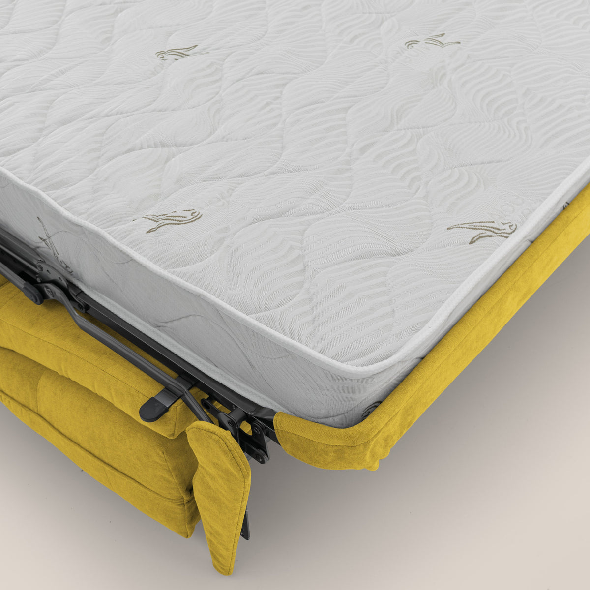 Zeus Divano letto scandinavo con materasso H18 in tessuto impermeabile T02 giallo - divitt.sbs