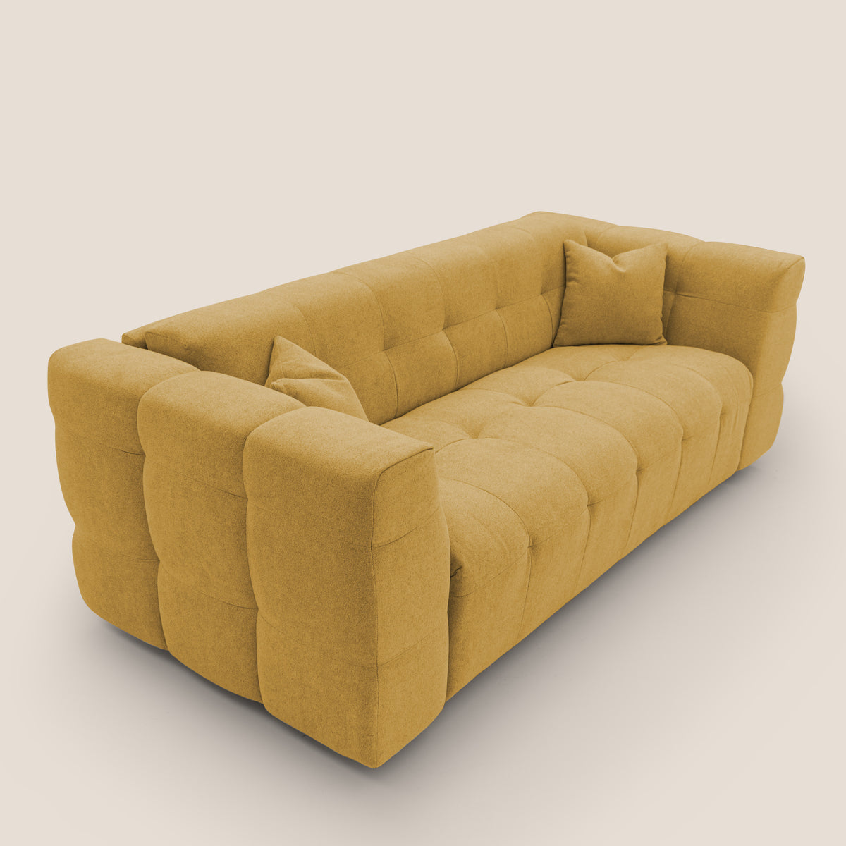 Tender Divano letto matrimoniale dal design innovativo in tessuto bouclet impermeabile T07 giallo - divitt.sbs