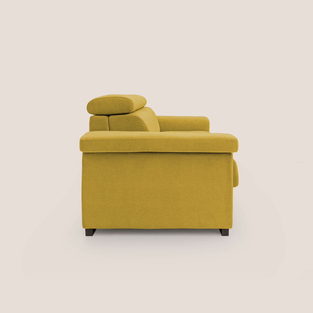 Bjorn divano letto sfoderabile con materasso H18 cm e poggiatesta reclinabili in tessuto impermeabile T02 giallo - divitt.sbs