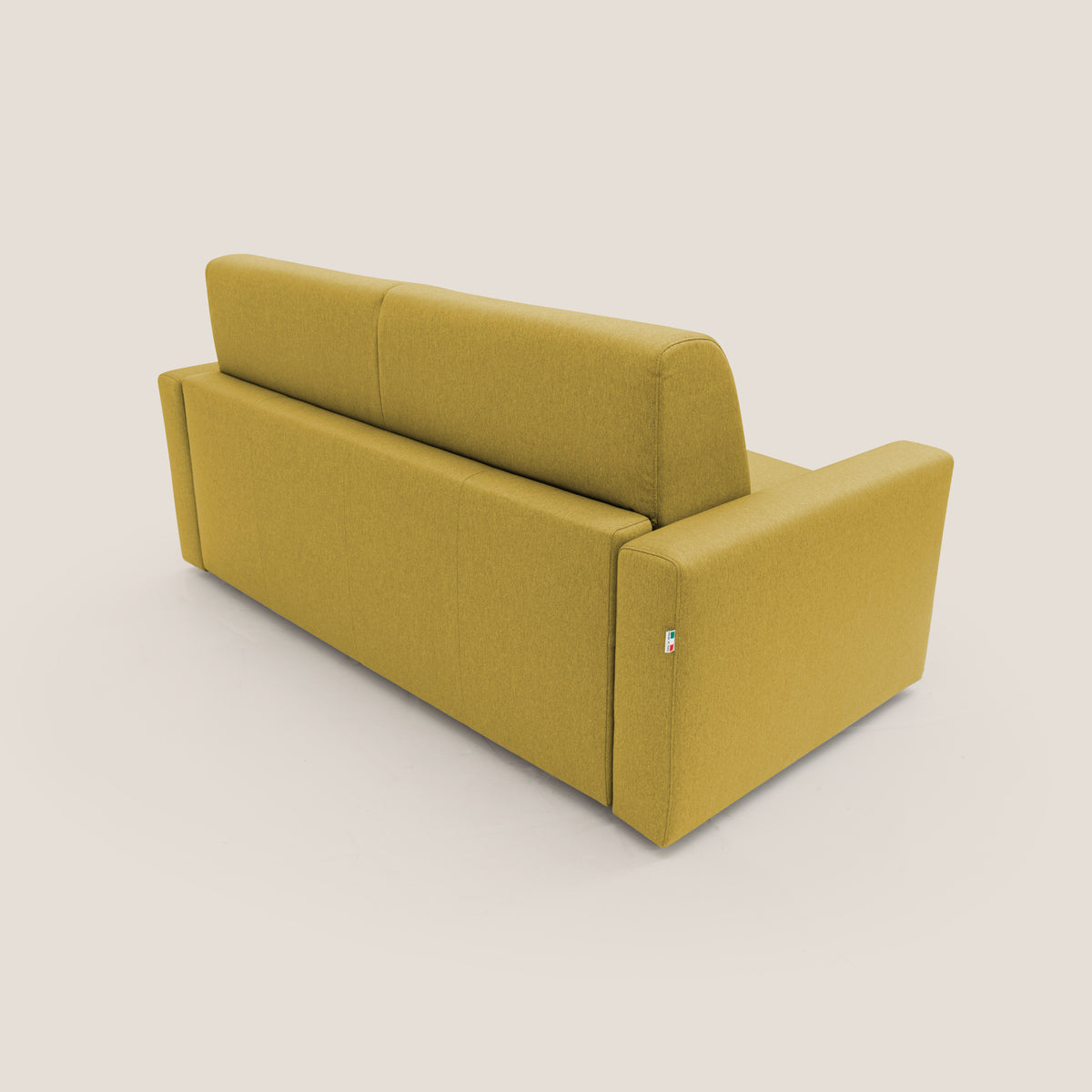 Kansas Divano letto matrimoniale alto 20 cm in tessuto impermeabile misto cotone T13 giallo - divitt.sbs