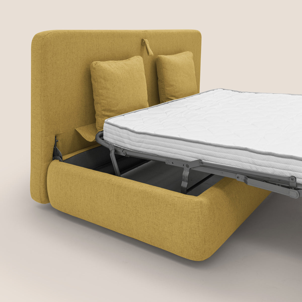 Gransasso Divano letto matrimoniale dal DESIGN innovativo in tessuto impermeabile T03 giallo - divitt.sbs