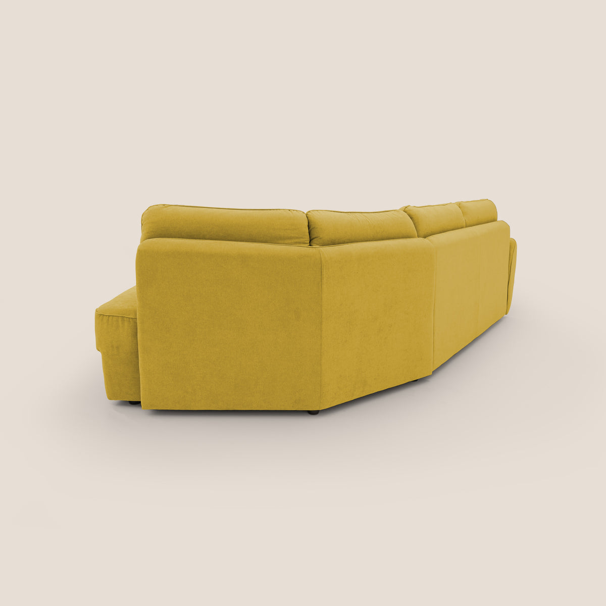 Zeus divano letto angolare con materasso H18 cm pouf mobile in tessuto impermeabile T02 - divitt.sbs