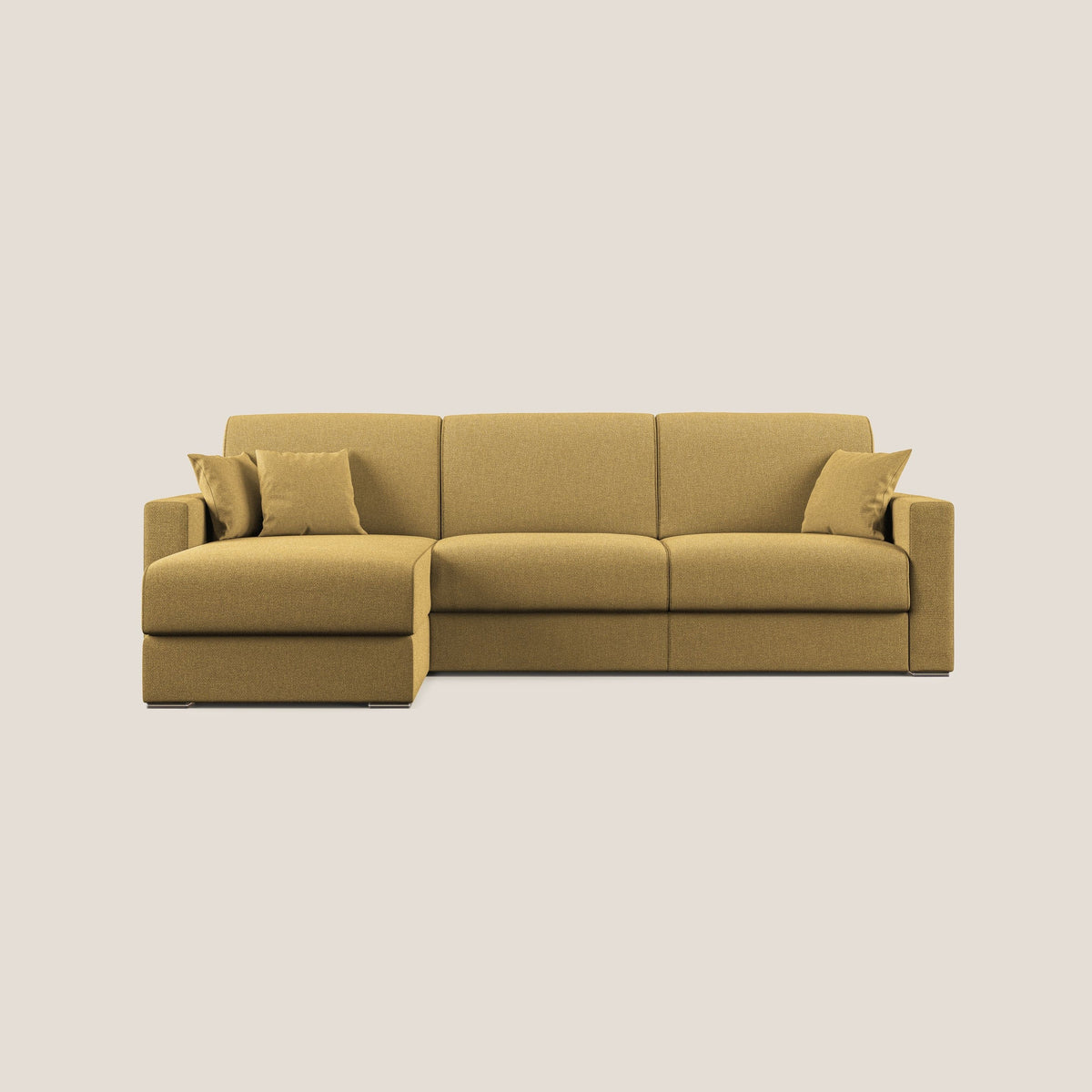 Best Divano letto angolare con penisola in tessuto smacchiabile QuickClean T08 giallo - divitt.sbs