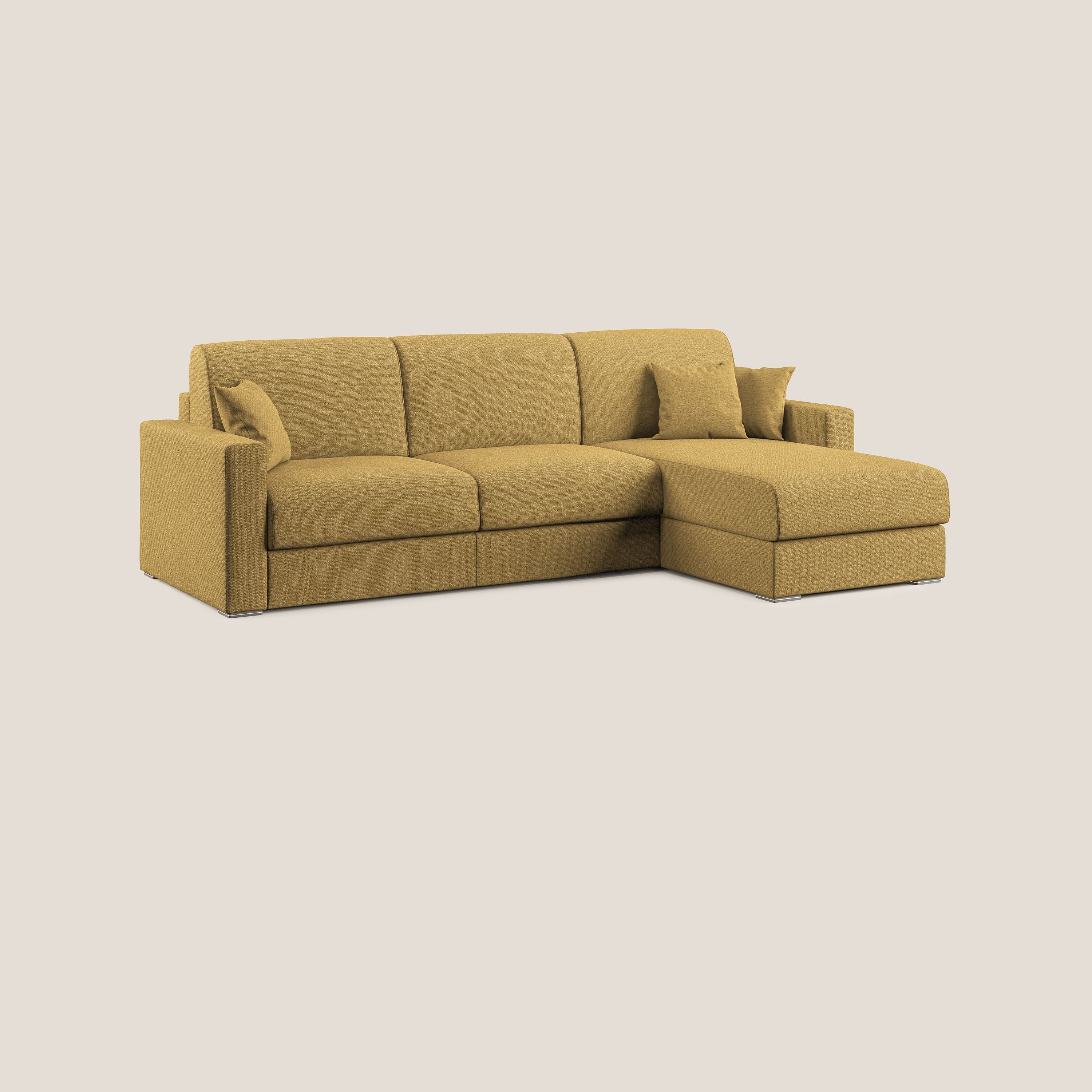 Best Divano letto angolare con penisola in tessuto smacchiabile QuickClean T08 giallo - divitt.sbs