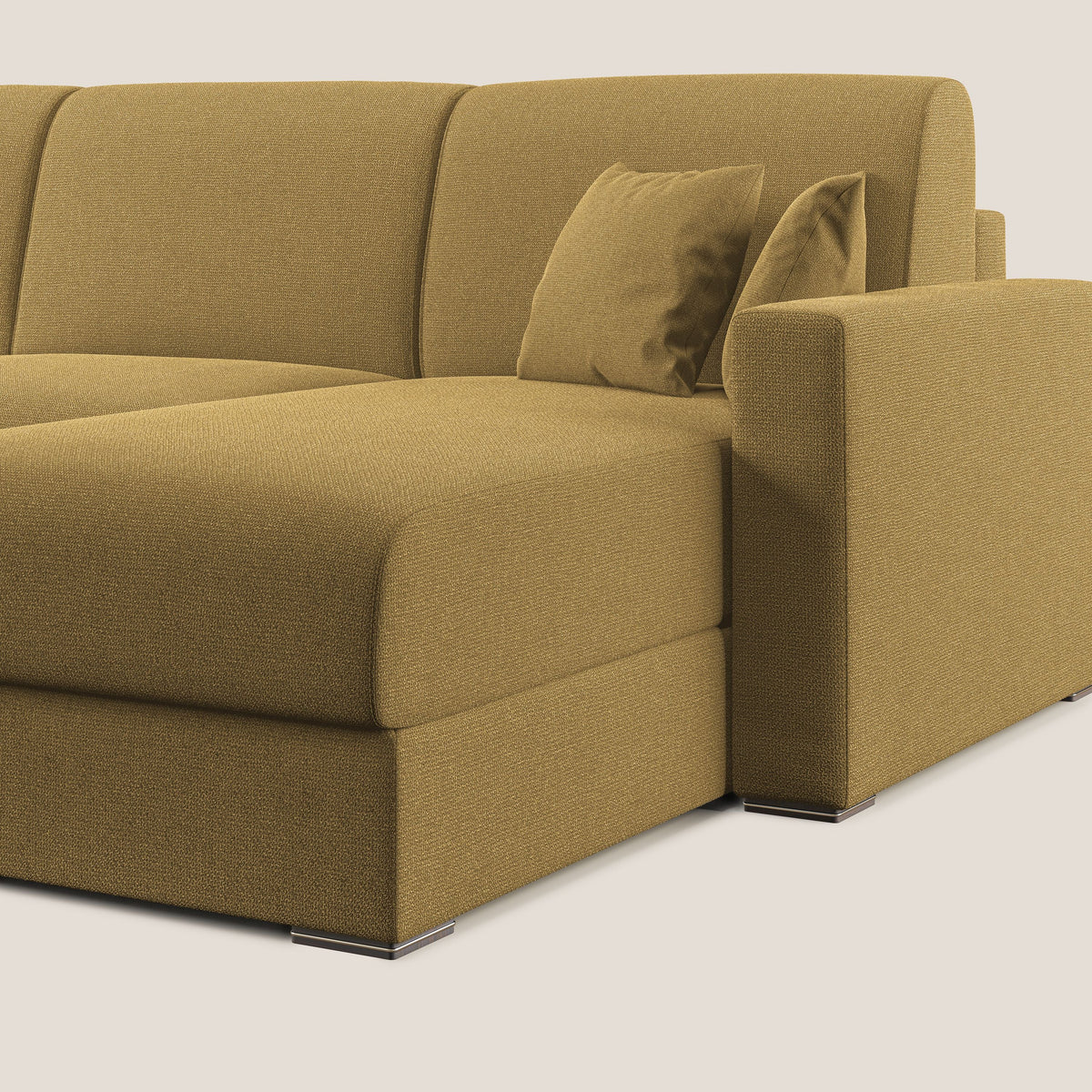 Best Divano letto angolare con penisola in tessuto smacchiabile QuickClean T08 giallo - divitt.sbs