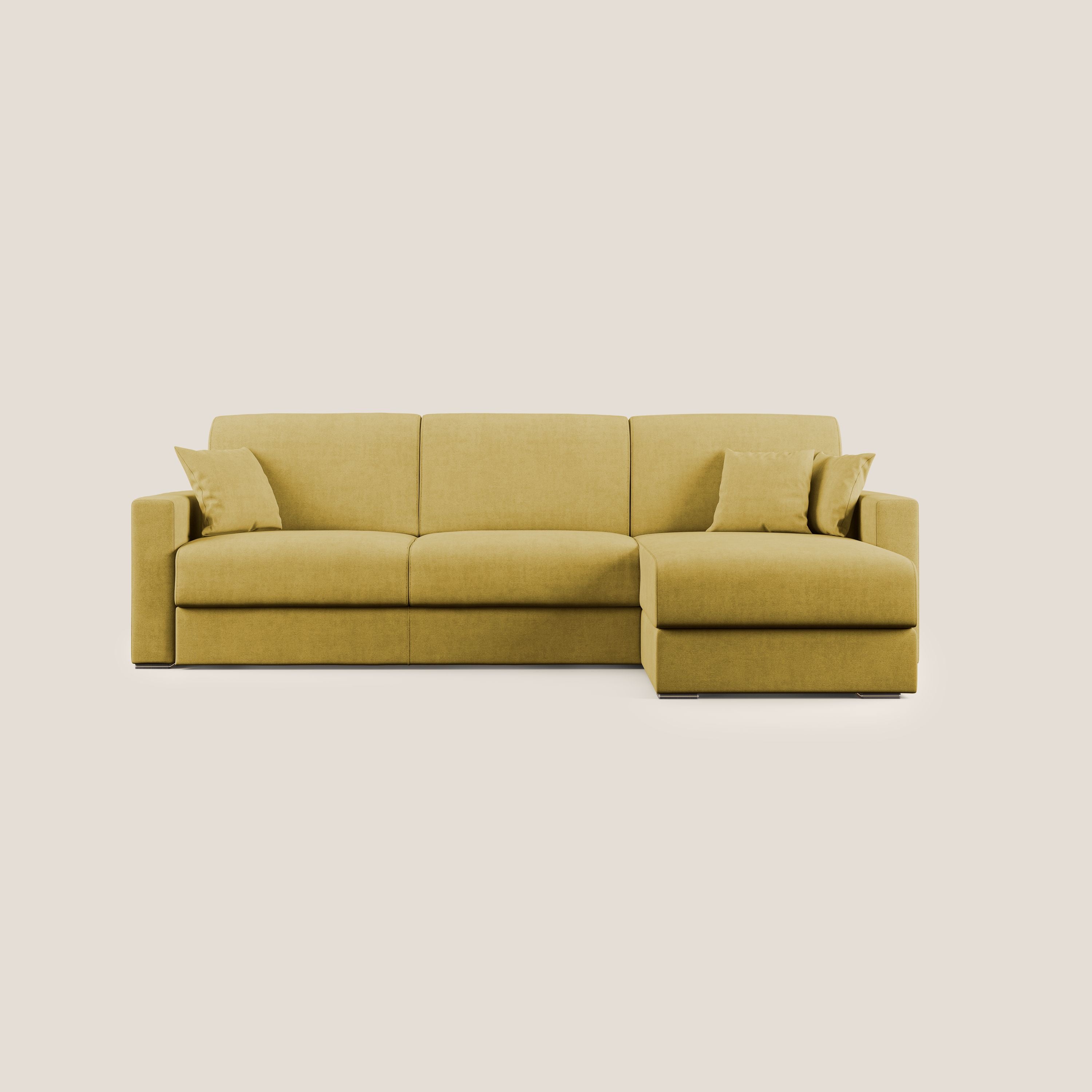 Best Divano letto angolare in tessuto impermeabile T02 giallo - divitt.sbs