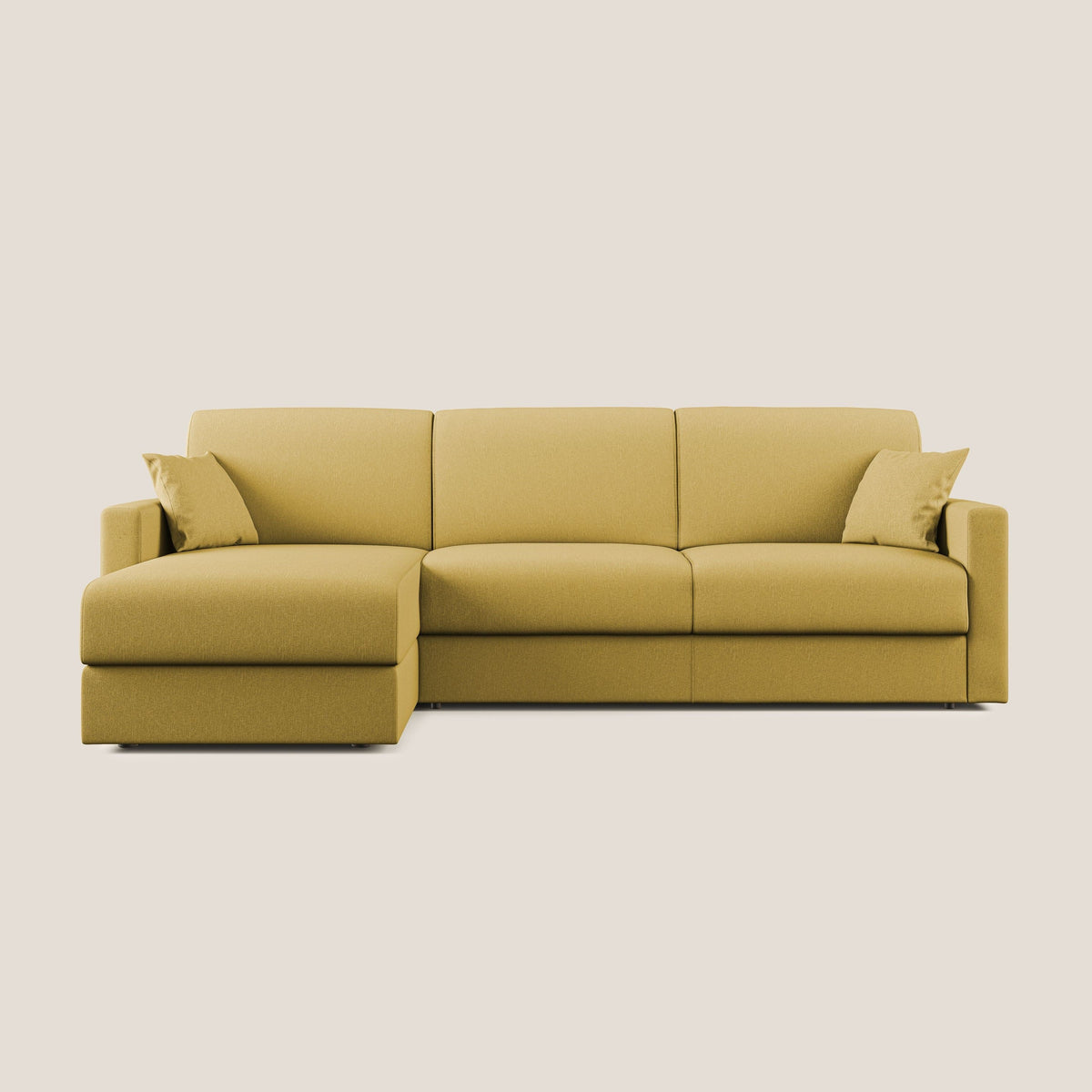 Chris Divano letto angolare 5 posti in tessuto impermeabile T13 giallo - divitt.sbs