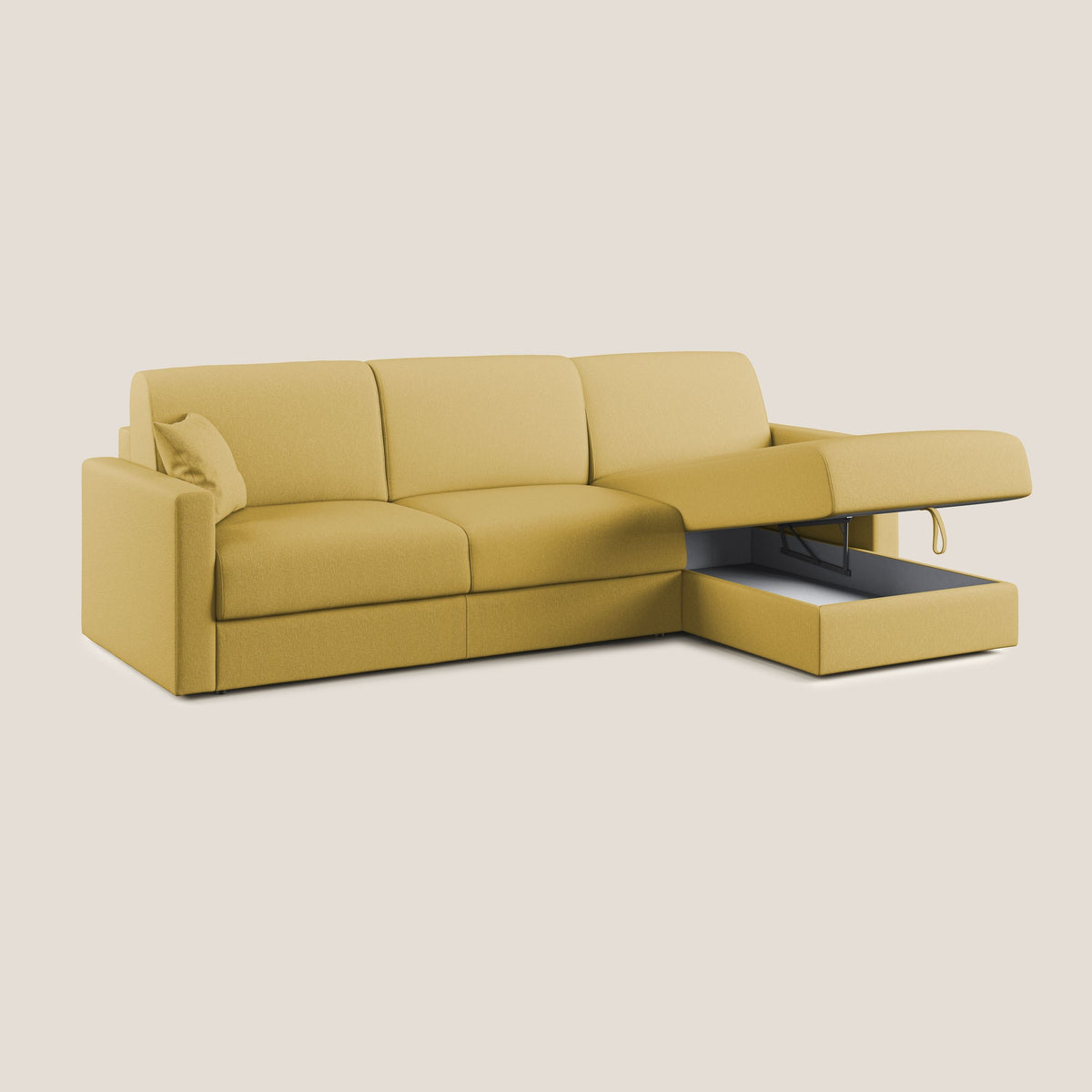 Chris Divano letto angolare 5 posti in tessuto impermeabile T13 giallo - divitt.sbs