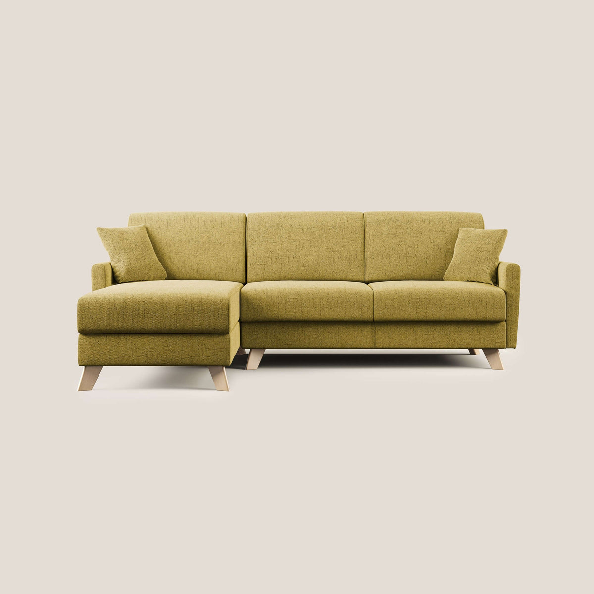 Edgar divano letto angolare in tessuto felis impermeabile T03 giallo - divitt.sbs