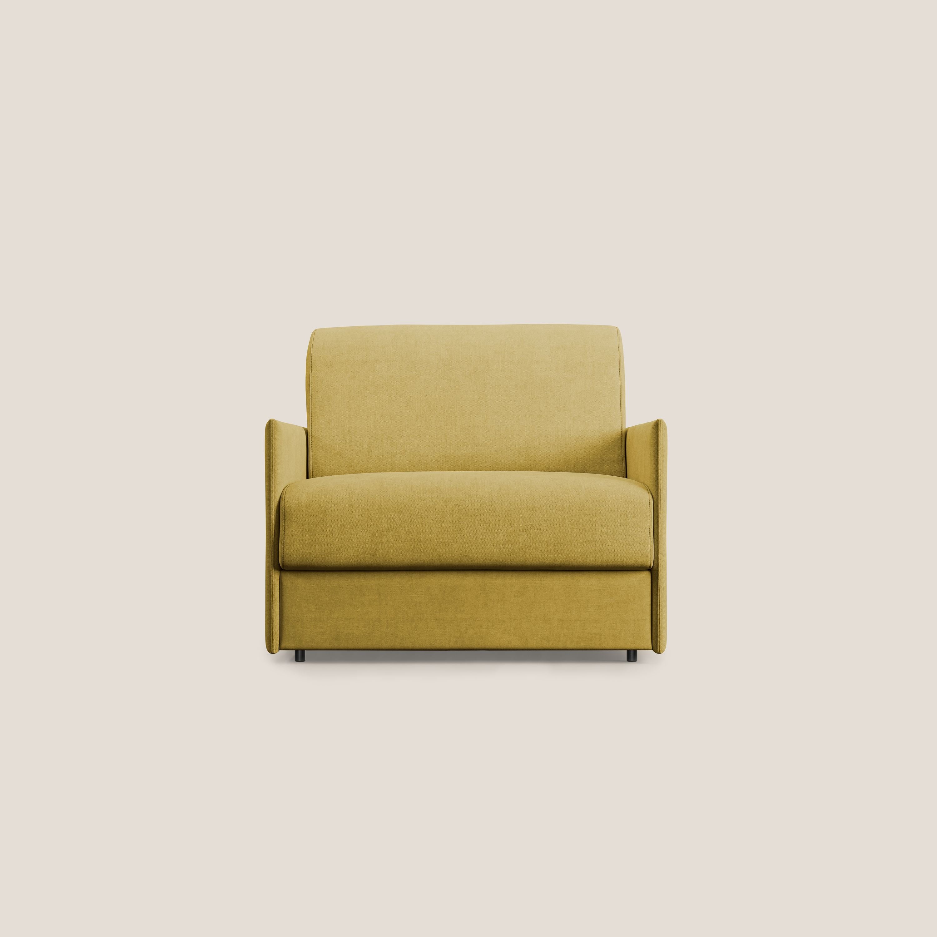 Evans poltrona letto in morbido tessuto impermeabile T02 giallo - divitt.sbs