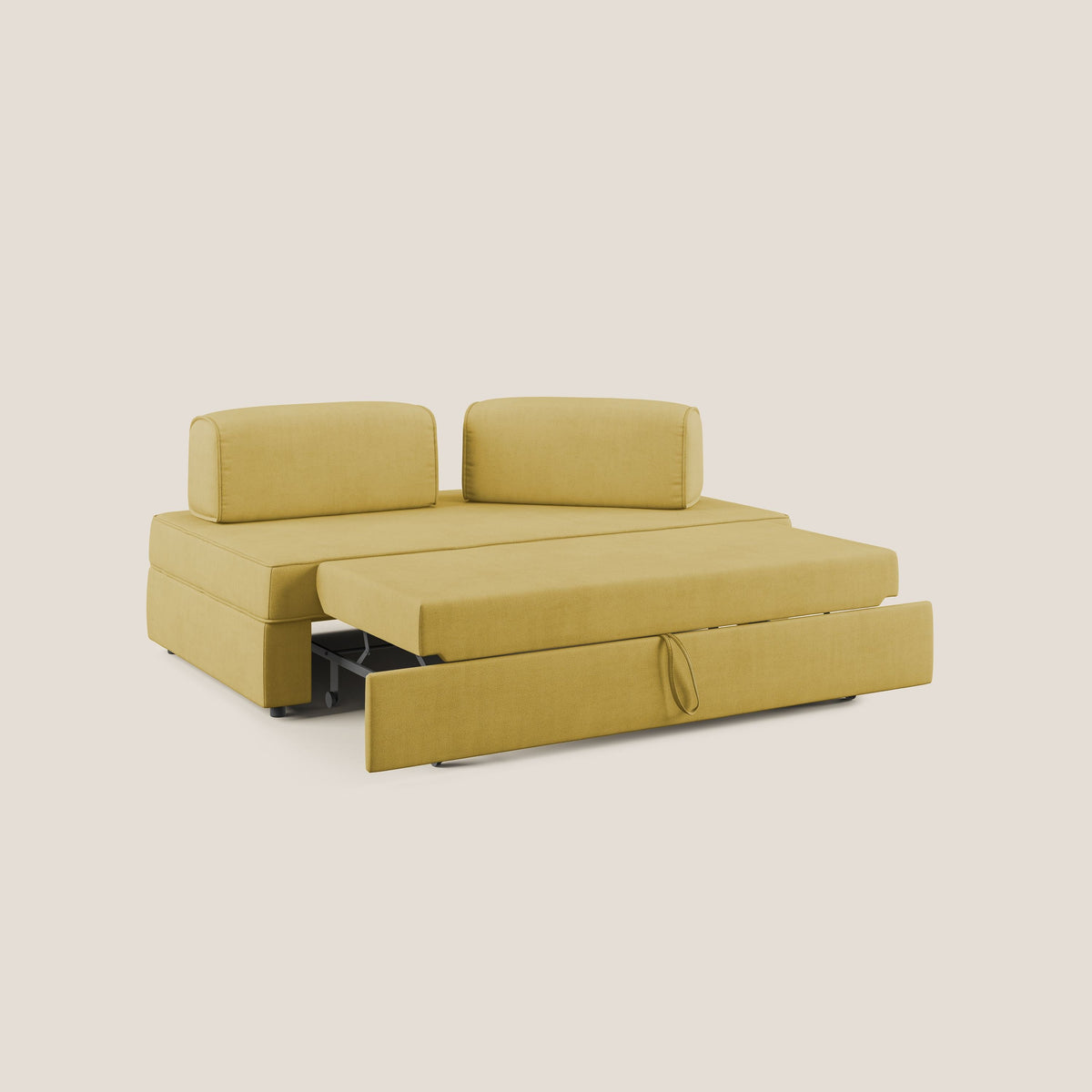 Liberty divano con pouf estraibile e schienali movibili in tessuto morbido impermeabile T02 giallo - divitt.sbs