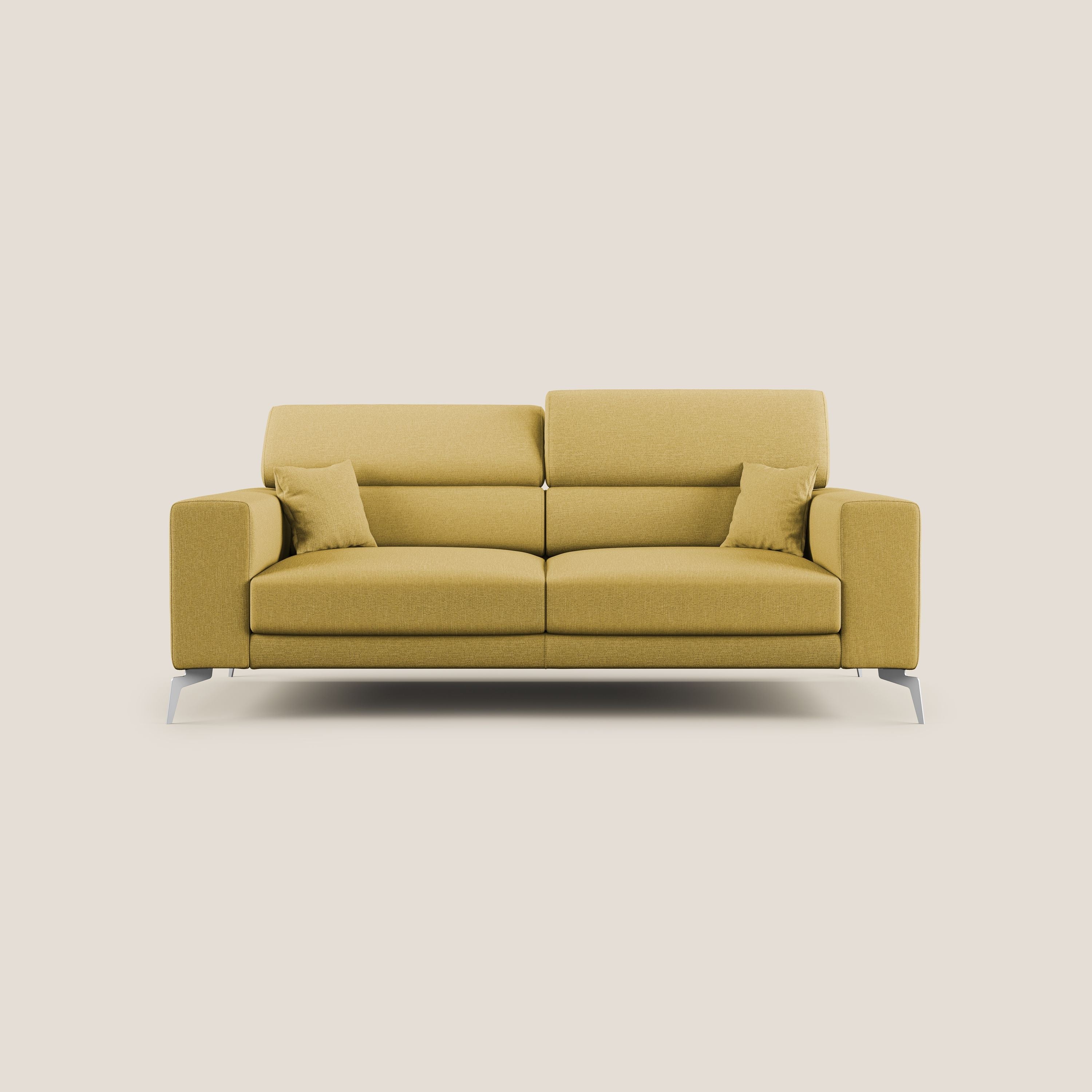 Blade Divano con poggiatesta reclinabili in tessuto impermeabile misto cotone T13 giallo - divitt.sbs