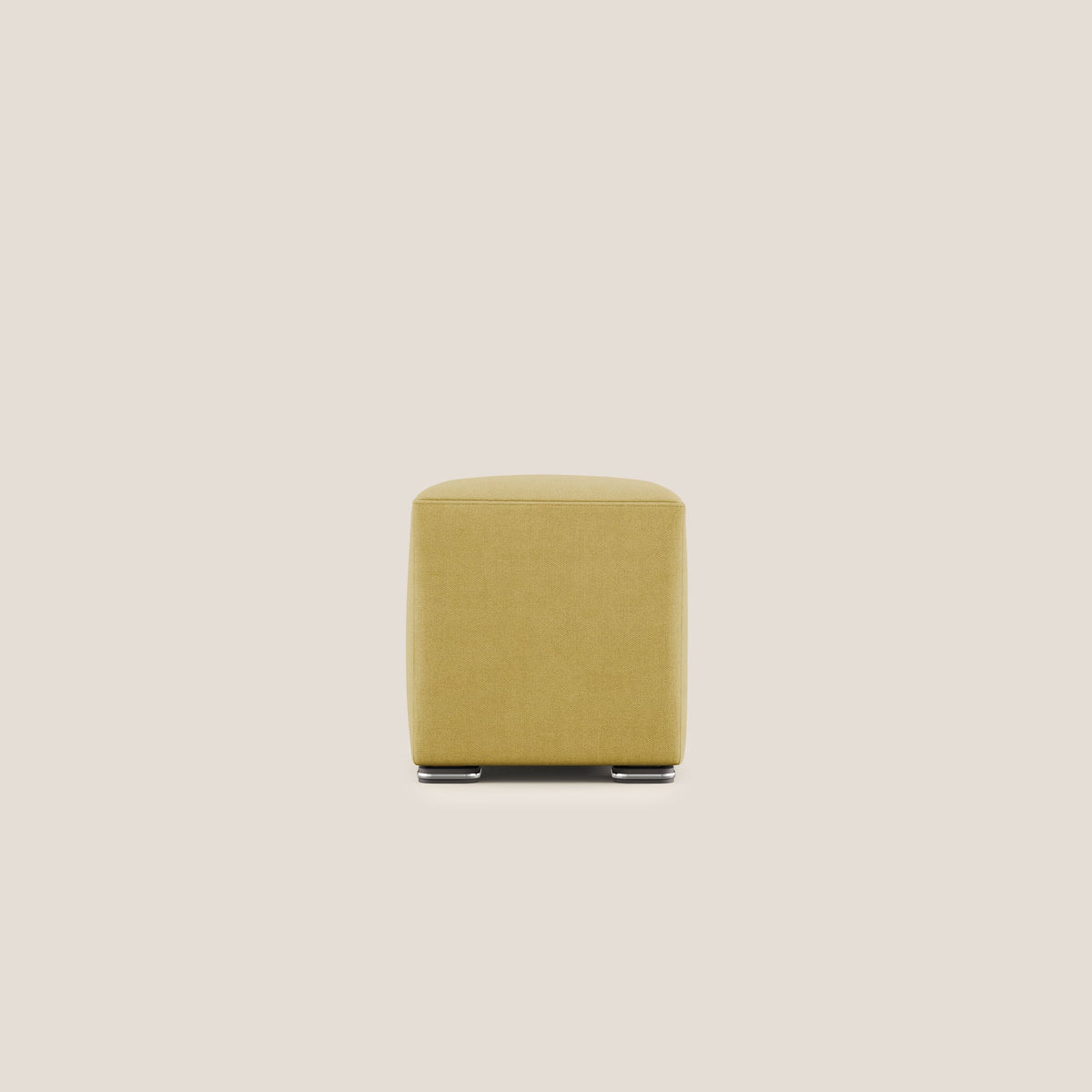 Cube pouf in tessuto morbido impermeabile T02 giallo - divitt.sbs