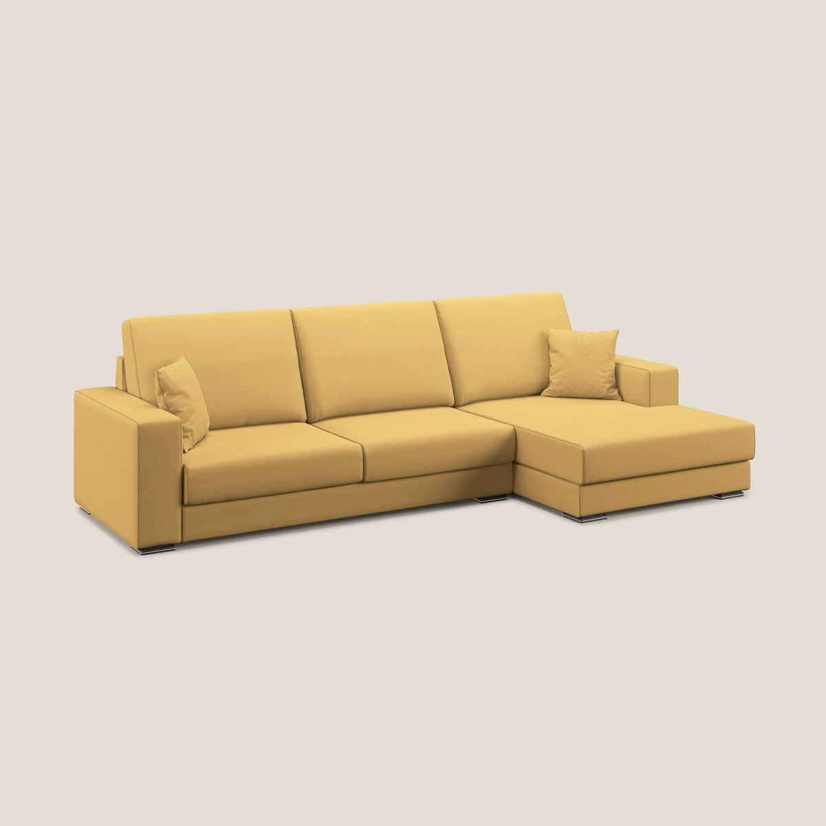 Marte divano angolare in tessuto smacchiabile impermeabile T08 giallo - divitt.sbs