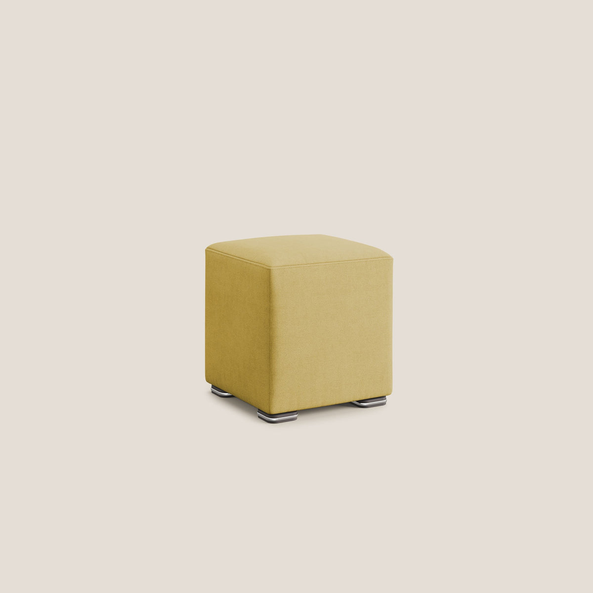Cube pouf in tessuto morbido impermeabile T02 giallo - divitt.sbs