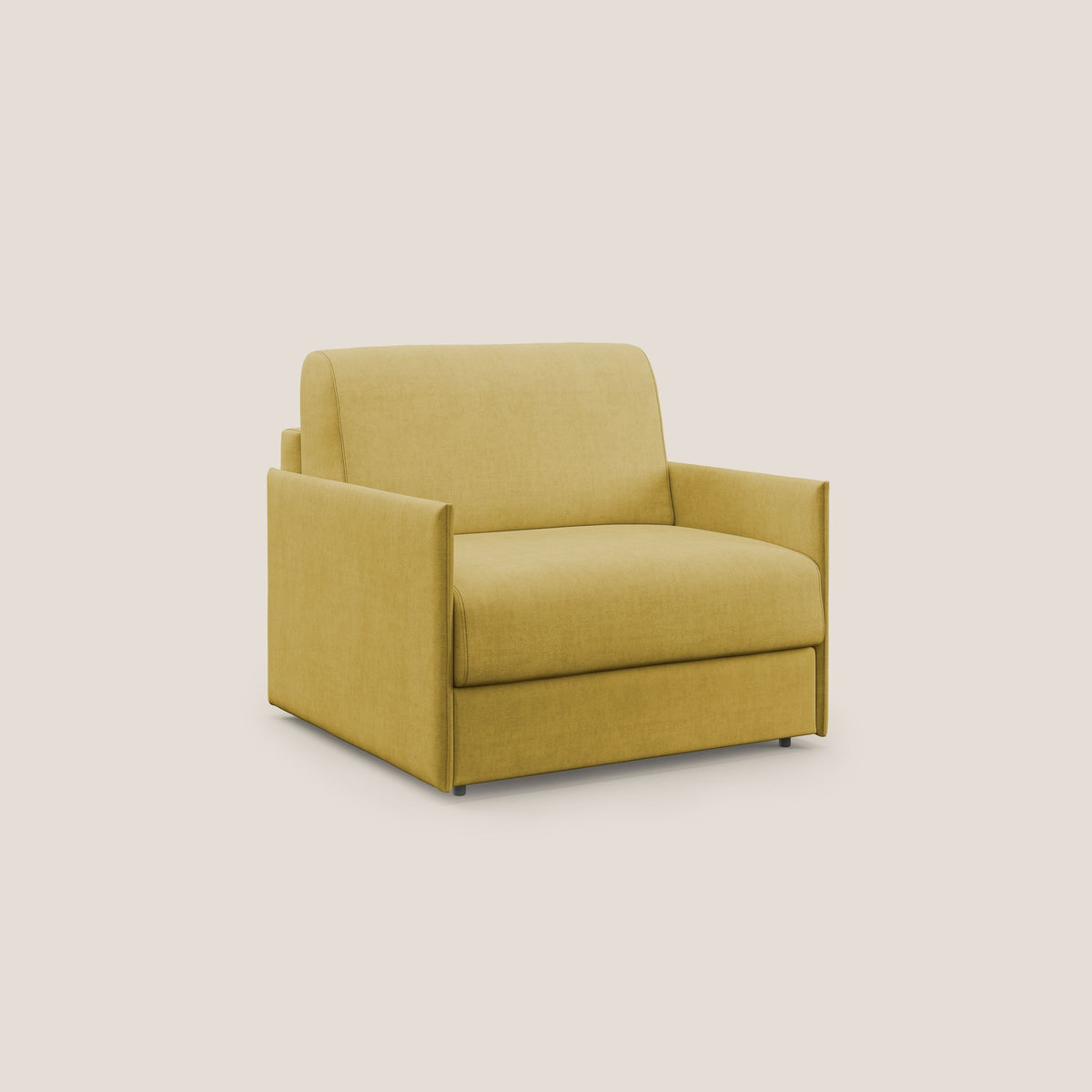 Evans poltrona letto in morbido tessuto impermeabile T02 giallo - divitt.sbs