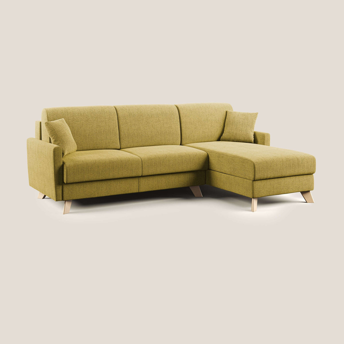 Edgar divano letto angolare in tessuto felis impermeabile T03 giallo - divitt.sbs