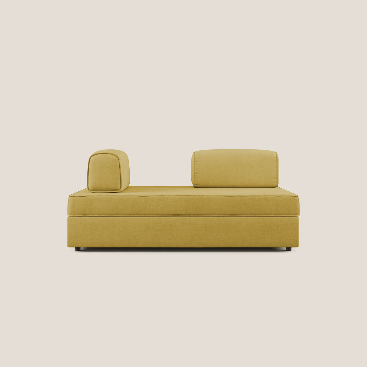 Liberty divano con pouf estraibile e schienali movibili in tessuto morbido impermeabile T02 giallo - divitt.sbs