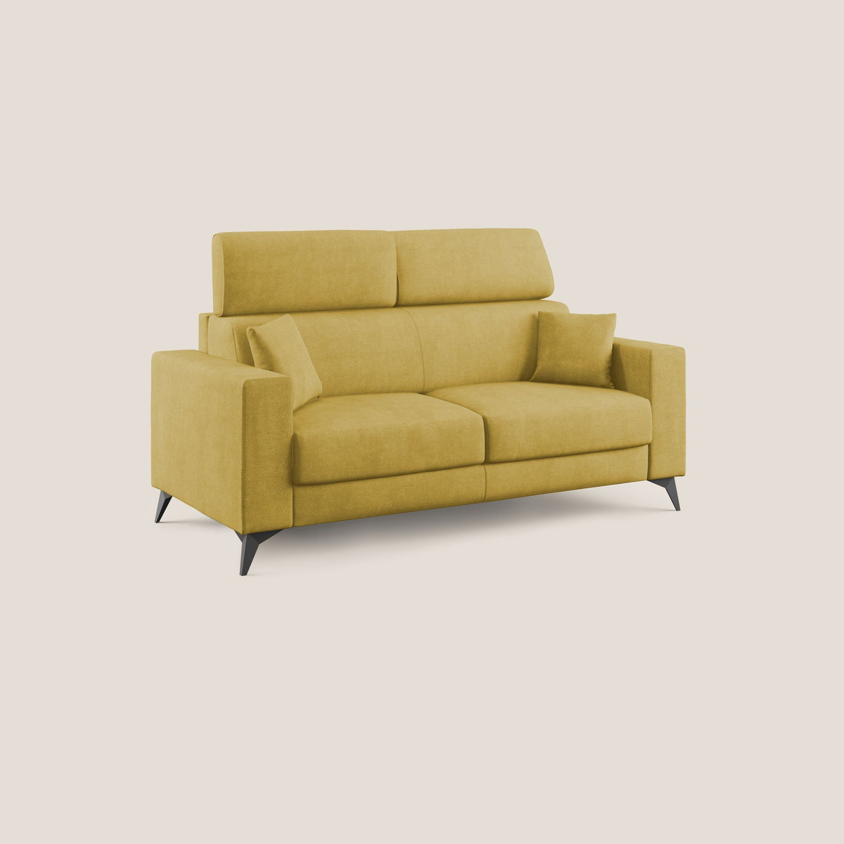 Pegaso divano letto con poggiatesta reclinabili e rivestimento T02 giallo - divitt.sbs