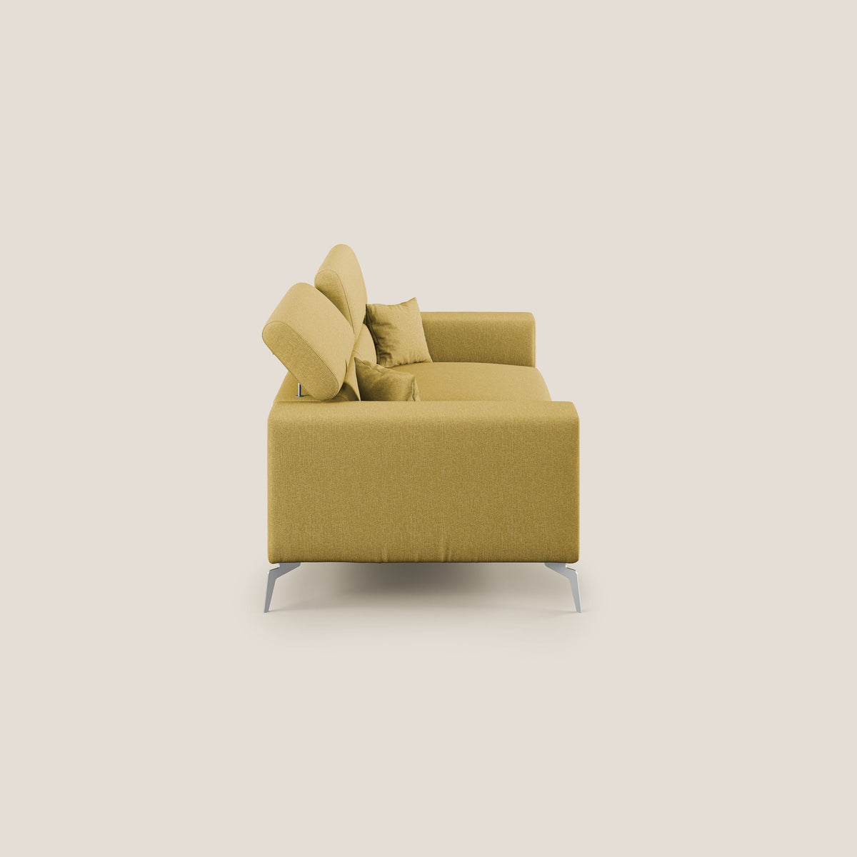 Blade Divano con poggiatesta reclinabili in tessuto impermeabile misto cotone T13 giallo - divitt.sbs
