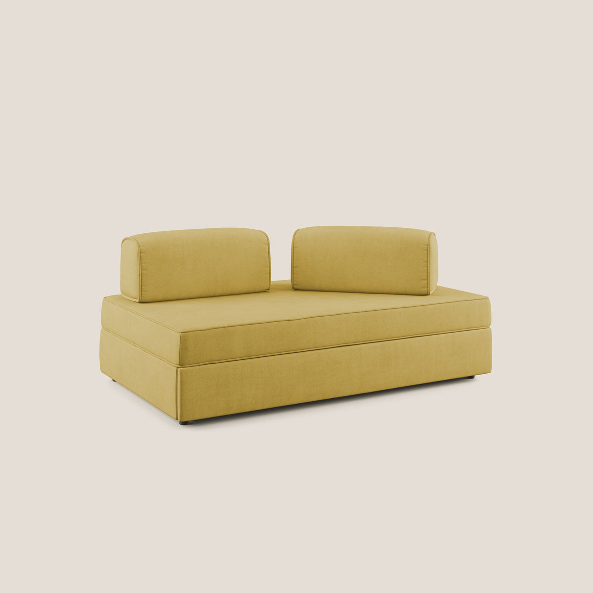 Liberty divano con pouf estraibile e schienali movibili in tessuto morbido impermeabile T02 giallo - divitt.sbs