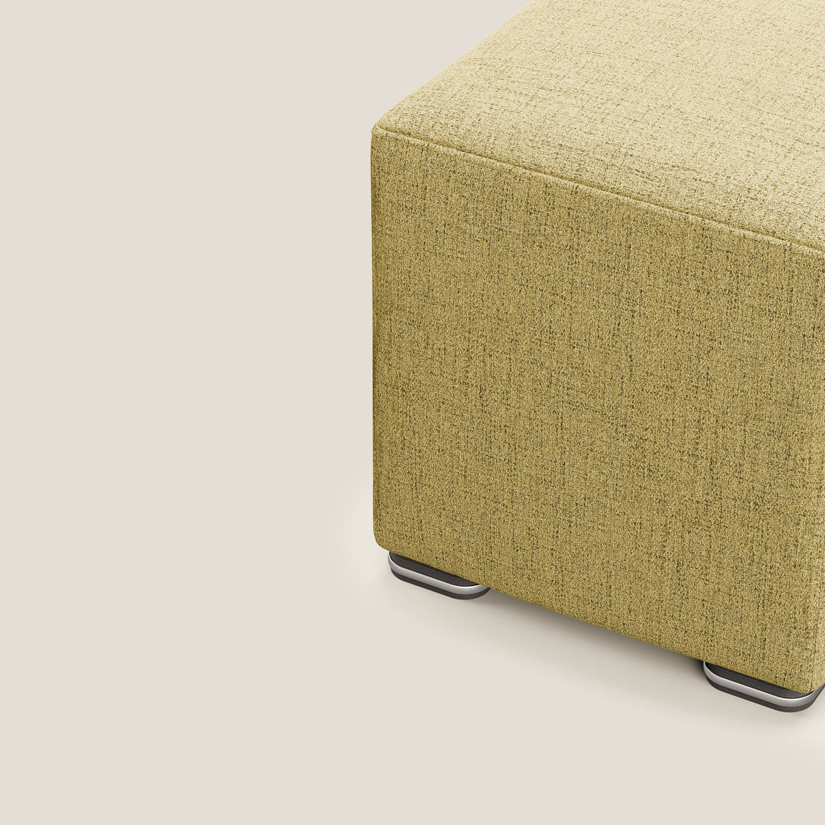 Cube pouf in tessuto morbido impermeabile T03 giallo - divitt.sbs