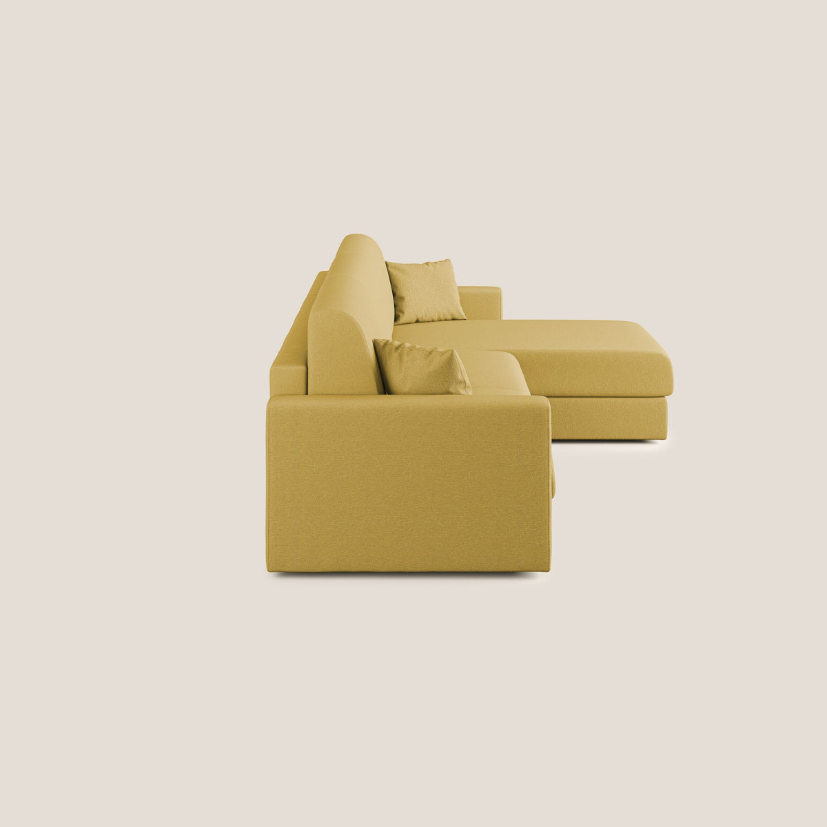 Chris Divano letto angolare 5 posti in tessuto impermeabile T13 giallo - divitt.sbs
