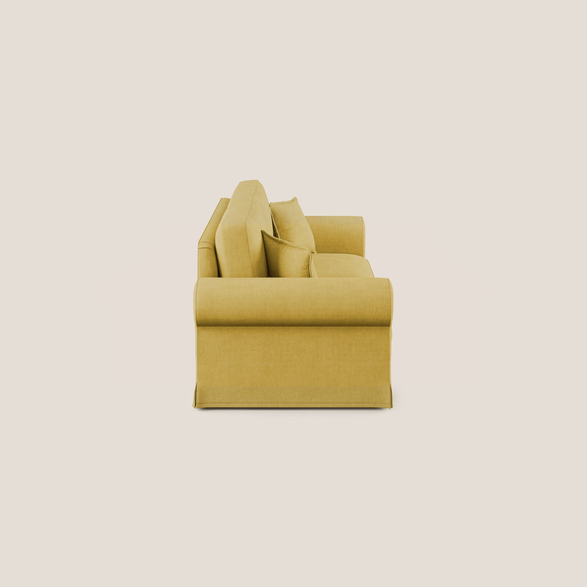 Lady divano classico in piuma d'oca realizzato con tessuto impermeabile T02 giallo - divitt.sbs