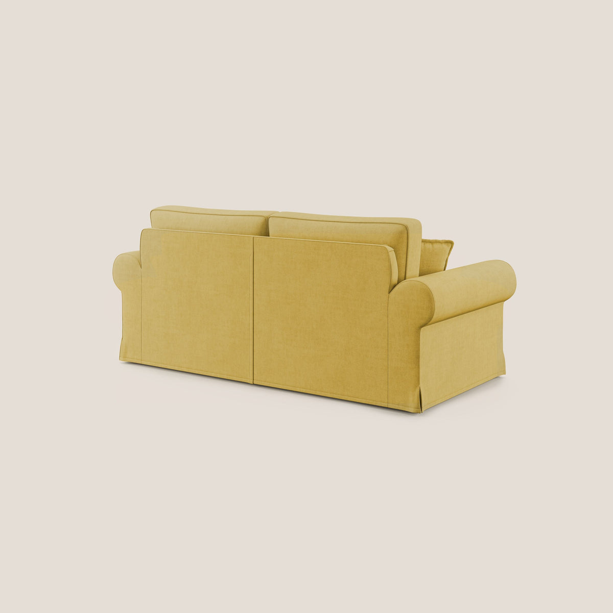 Lady divano classico in piuma d'oca realizzato con tessuto impermeabile T02 giallo - divitt.sbs