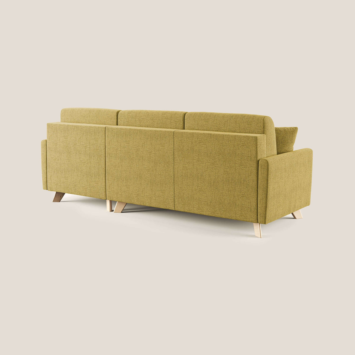 Edgar divano letto angolare in tessuto felis impermeabile T03 giallo - divitt.sbs