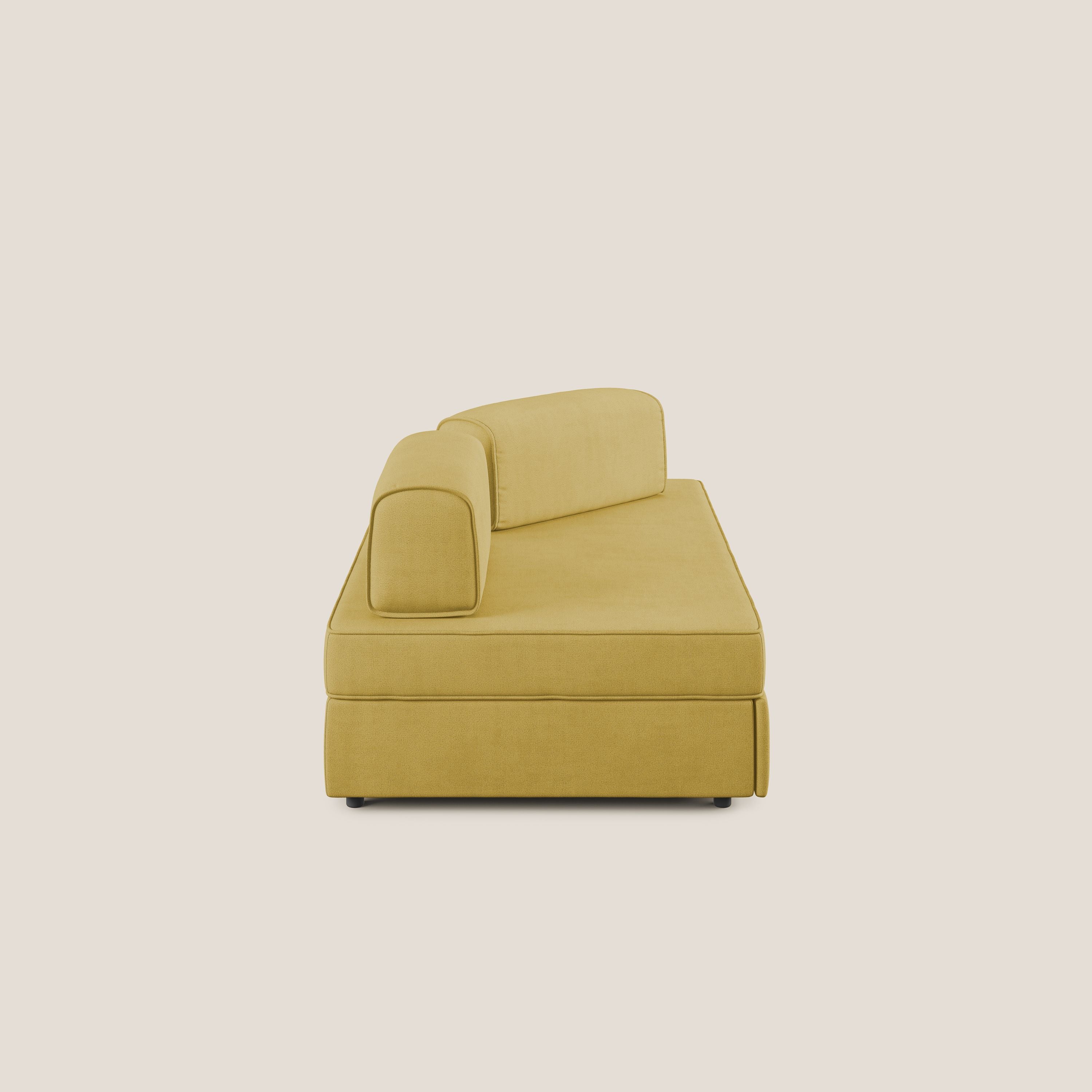 Liberty divano con pouf estraibile e schienali movibili in tessuto morbido impermeabile T02 giallo - divitt.sbs