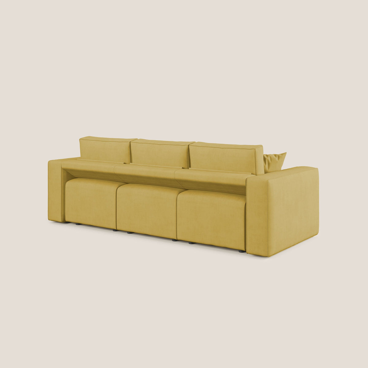 Morfeo divano con 3 sedute estraibili in morbido tessuto impermeabile T02 giallo - divitt.sbs