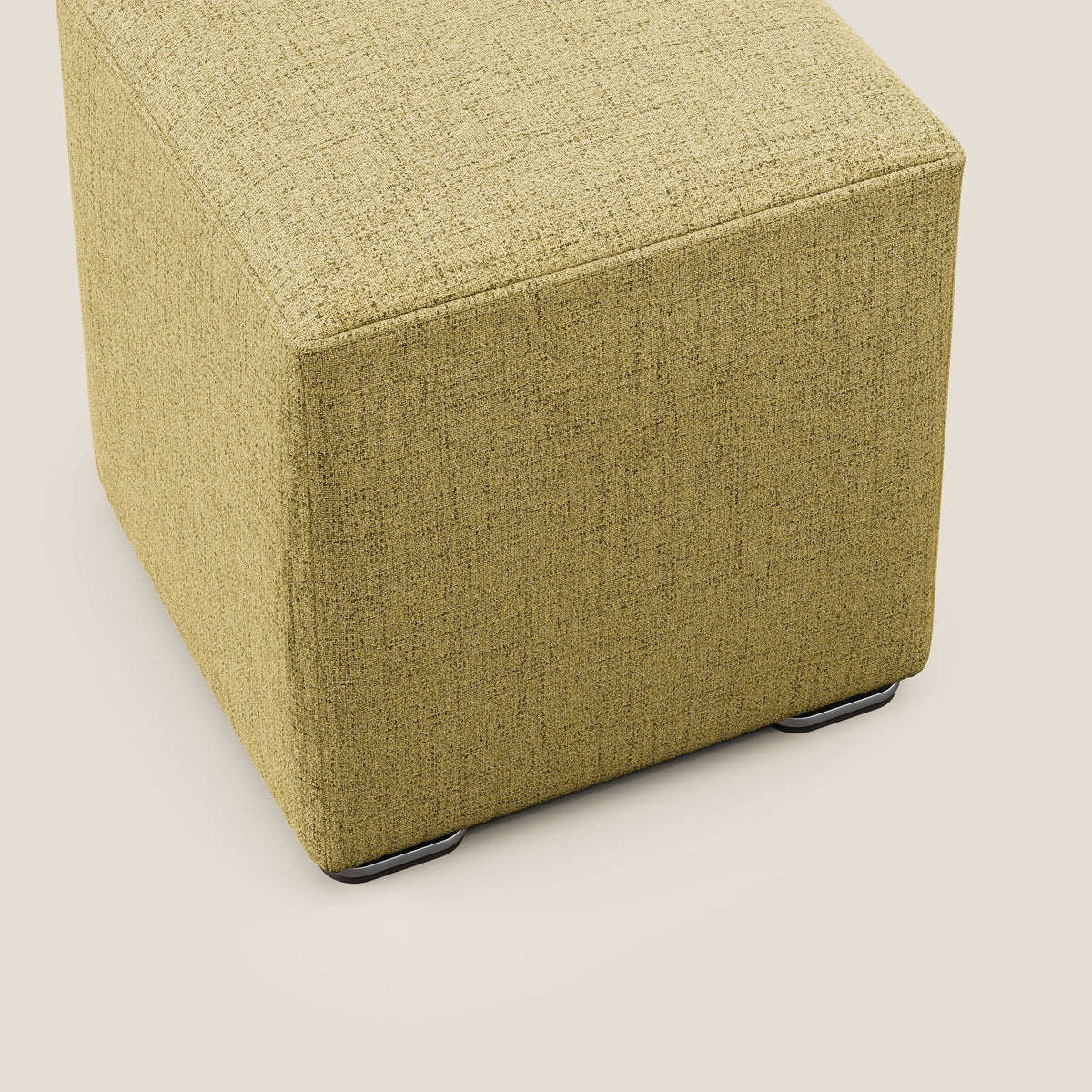 Cube pouf in tessuto morbido impermeabile T03 giallo - divitt.sbs