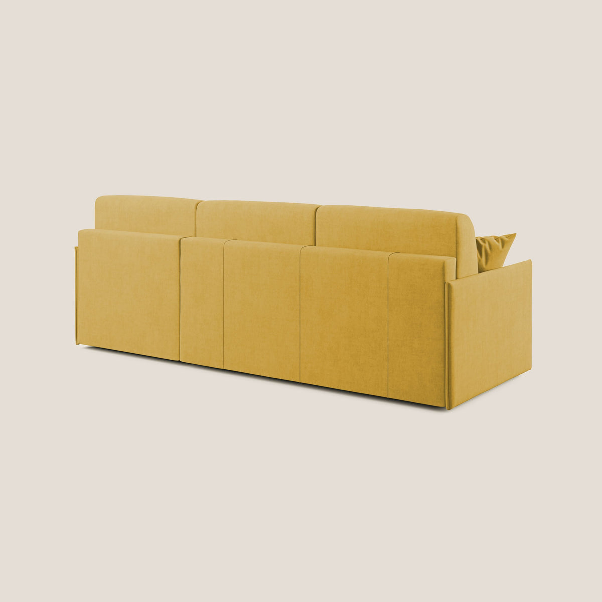 Evans Divano letto angolare con penisola in morbido tessuto impermeabile T02 giallo - divitt.sbs