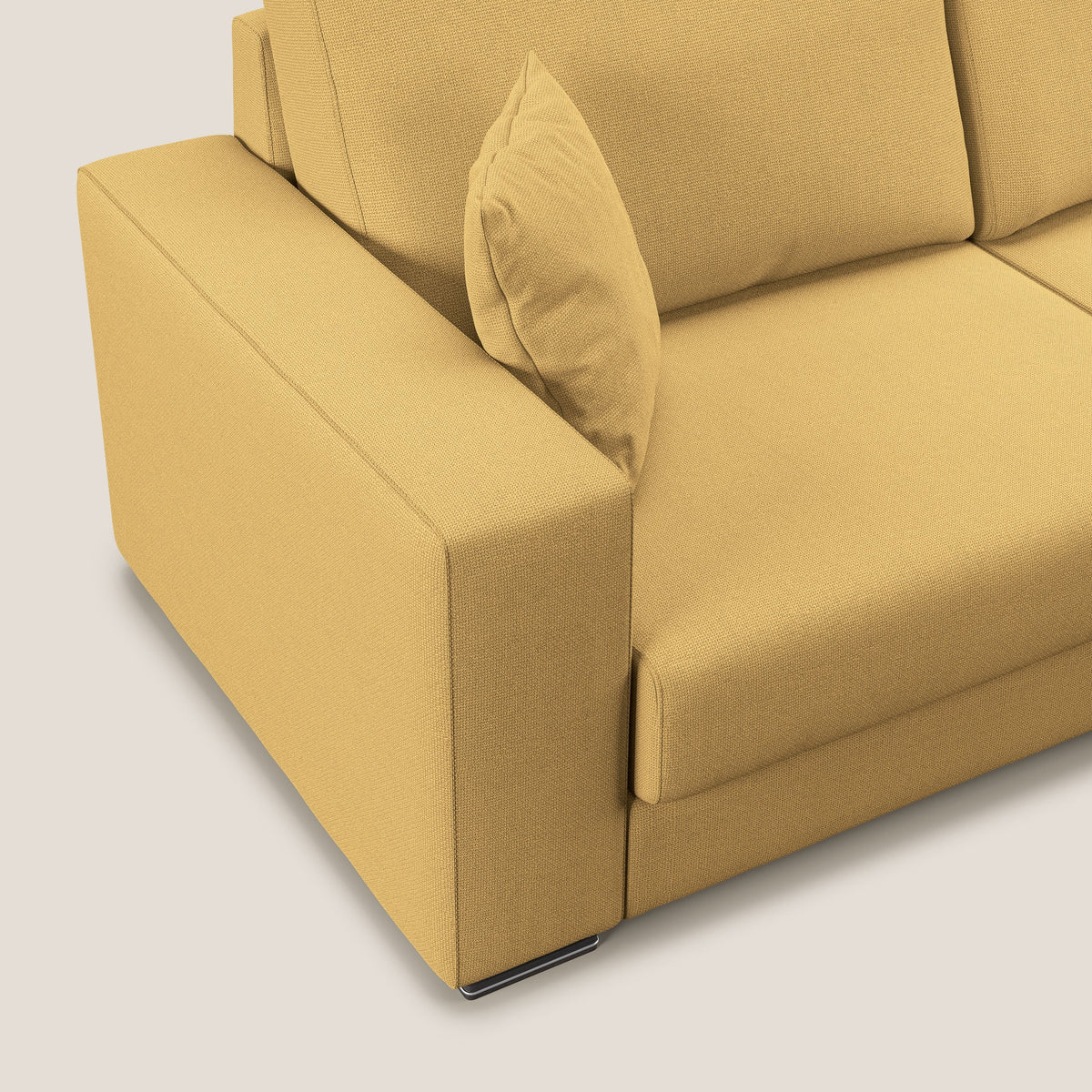 Marte divano angolare in tessuto smacchiabile impermeabile T08 giallo - divitt.sbs
