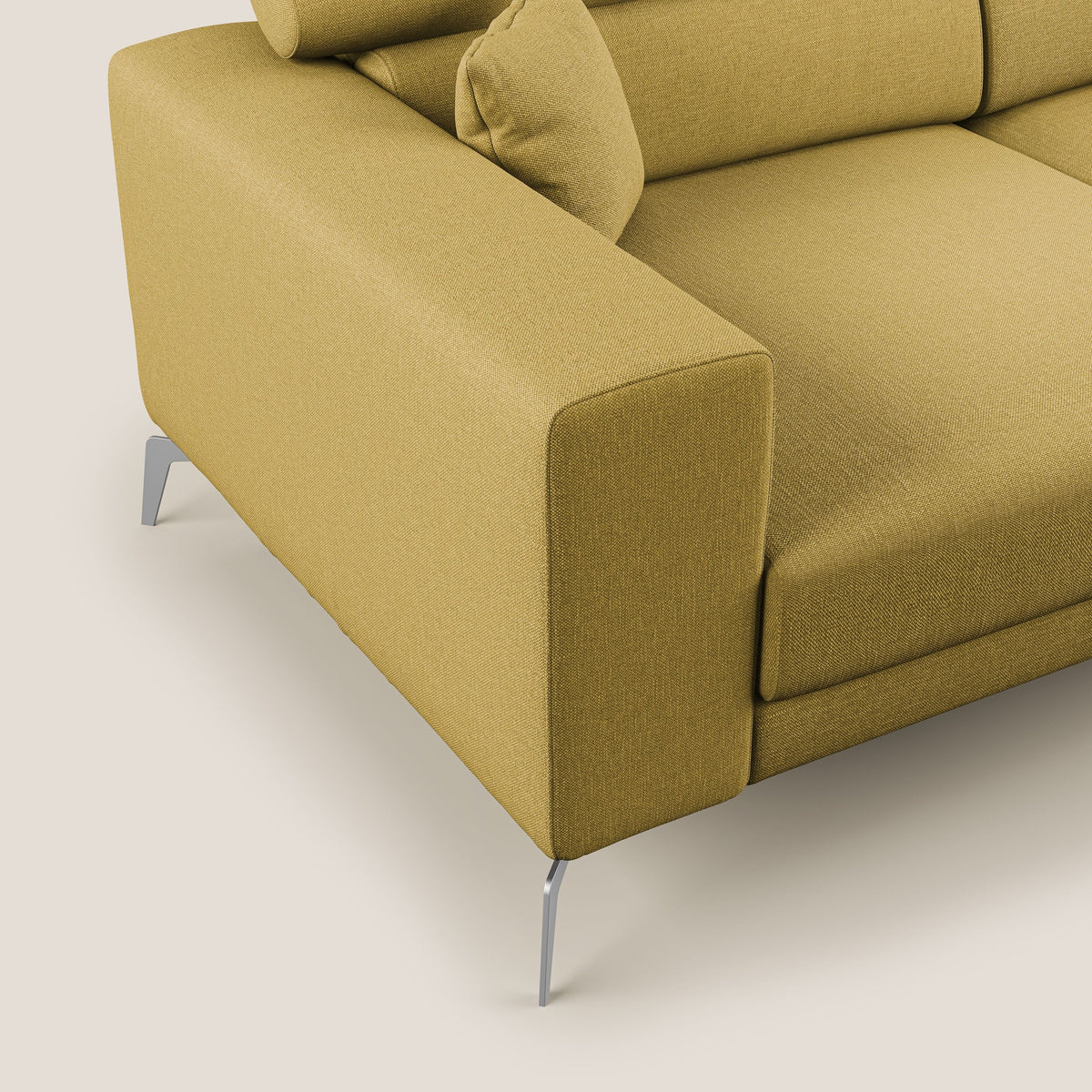 Blade Divano con poggiatesta reclinabili in tessuto impermeabile misto cotone T13 giallo - divitt.sbs
