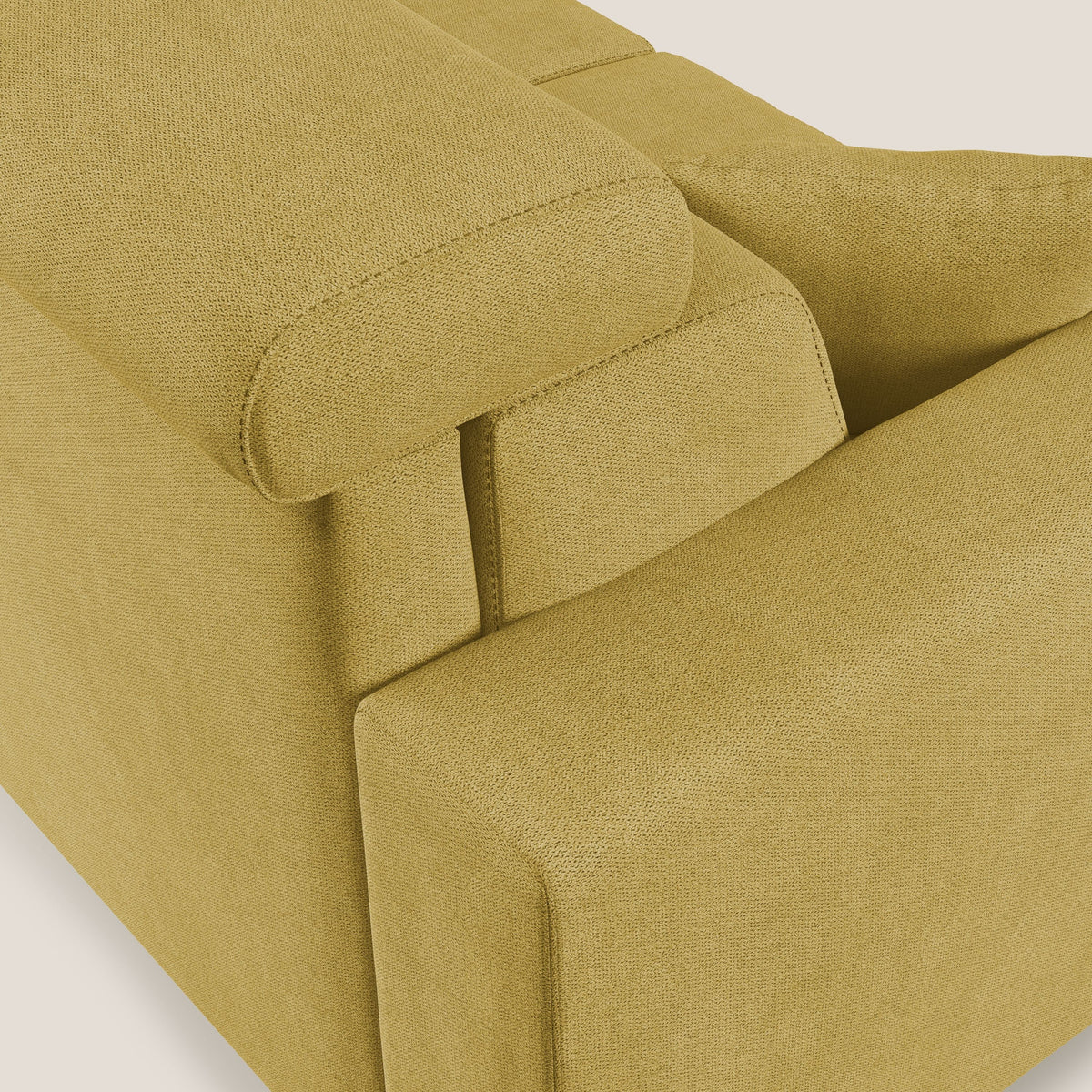 Pegaso divano letto angolare con poggiatesta reclinabili e rivestimento impermeabile T02 giallo - divitt.sbs