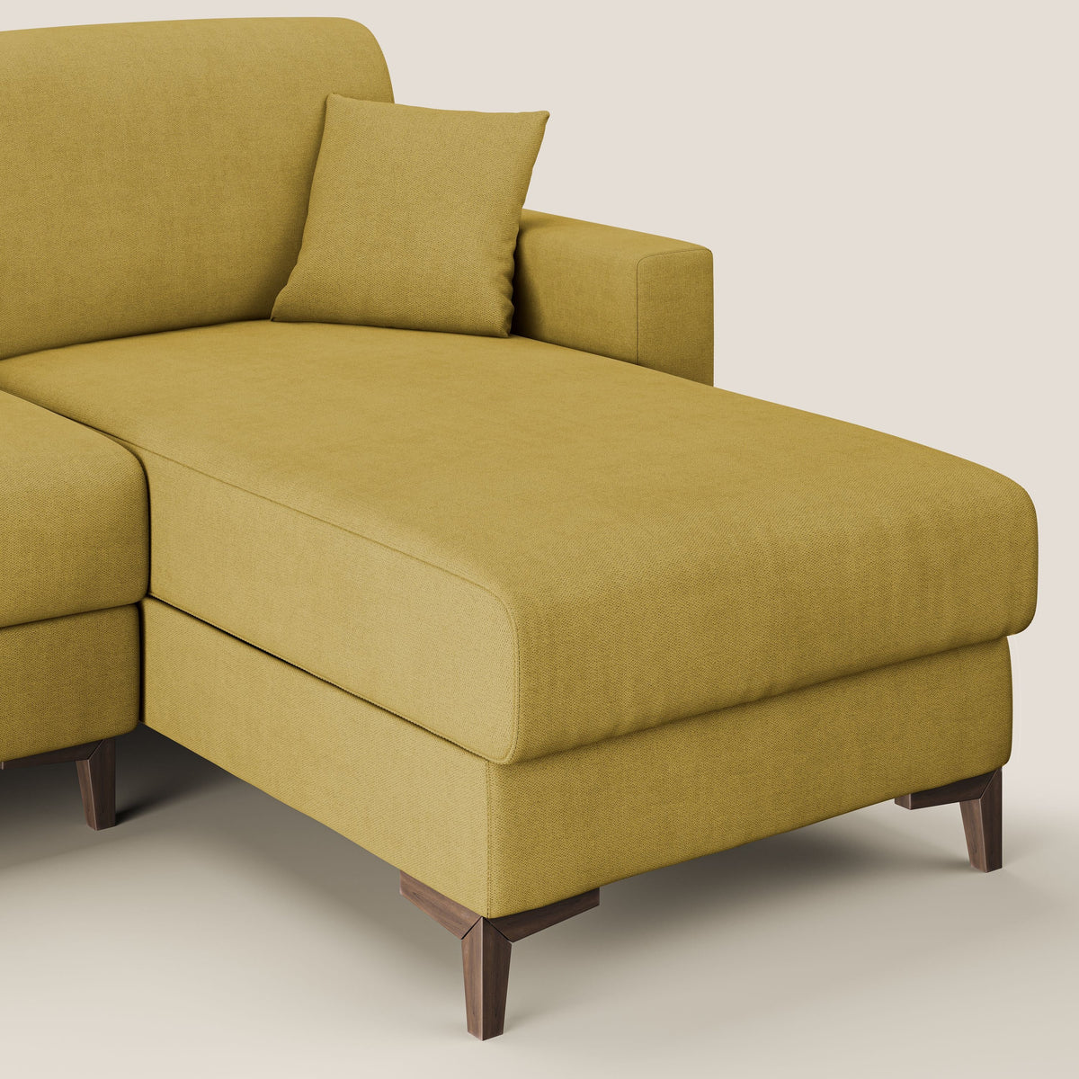 Kafka divano letto angolare in morbido tessuto impermeabile T02 giallo - divitt.sbs