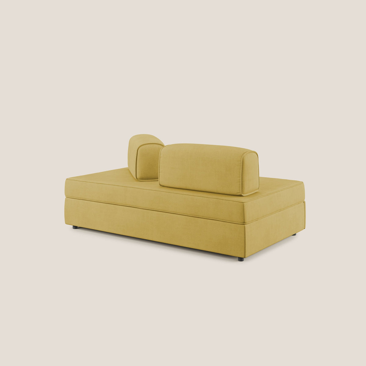 Liberty divano con pouf estraibile e schienali movibili in tessuto morbido impermeabile T02 giallo - divitt.sbs