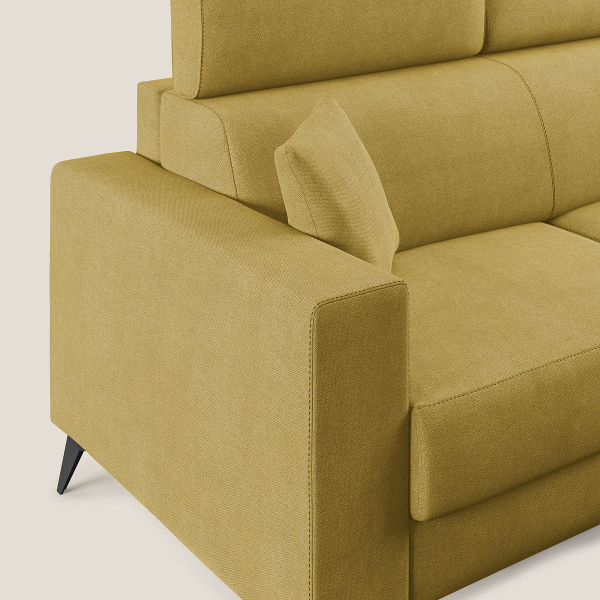 Pegaso divano letto con poggiatesta reclinabili e rivestimento T02 giallo - divitt.sbs