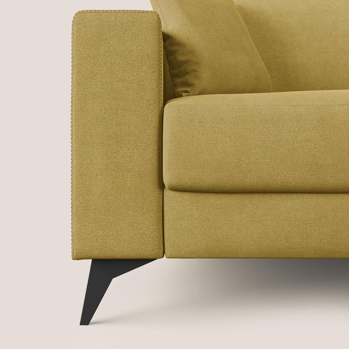 Pegaso divano letto angolare con poggiatesta reclinabili e rivestimento impermeabile T02 giallo - divitt.sbs