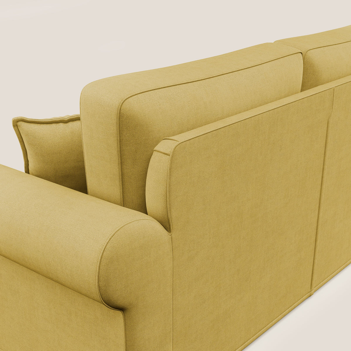 Lady divano classico in piuma d'oca realizzato con tessuto impermeabile T02 giallo - divitt.sbs