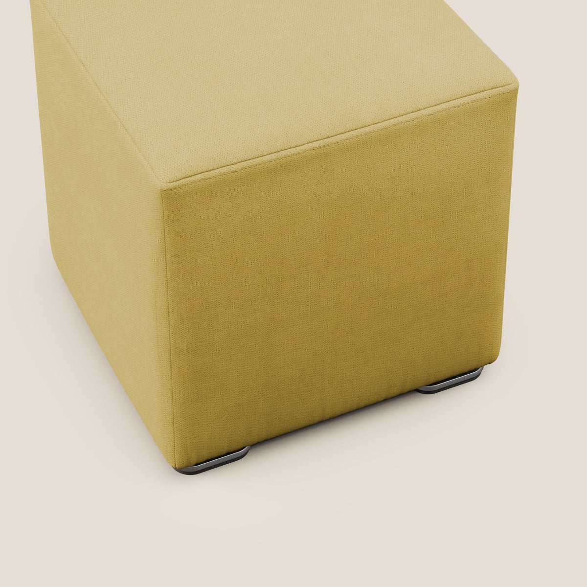 Cube pouf in tessuto morbido impermeabile T02 giallo - divitt.sbs