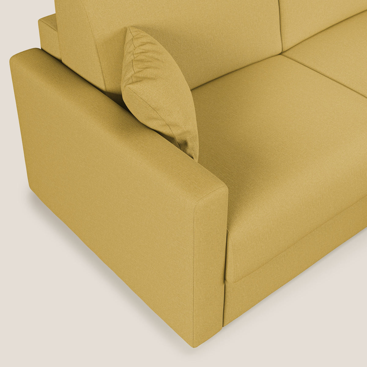 Chris Divano letto angolare 5 posti in tessuto impermeabile T13 giallo - divitt.sbs